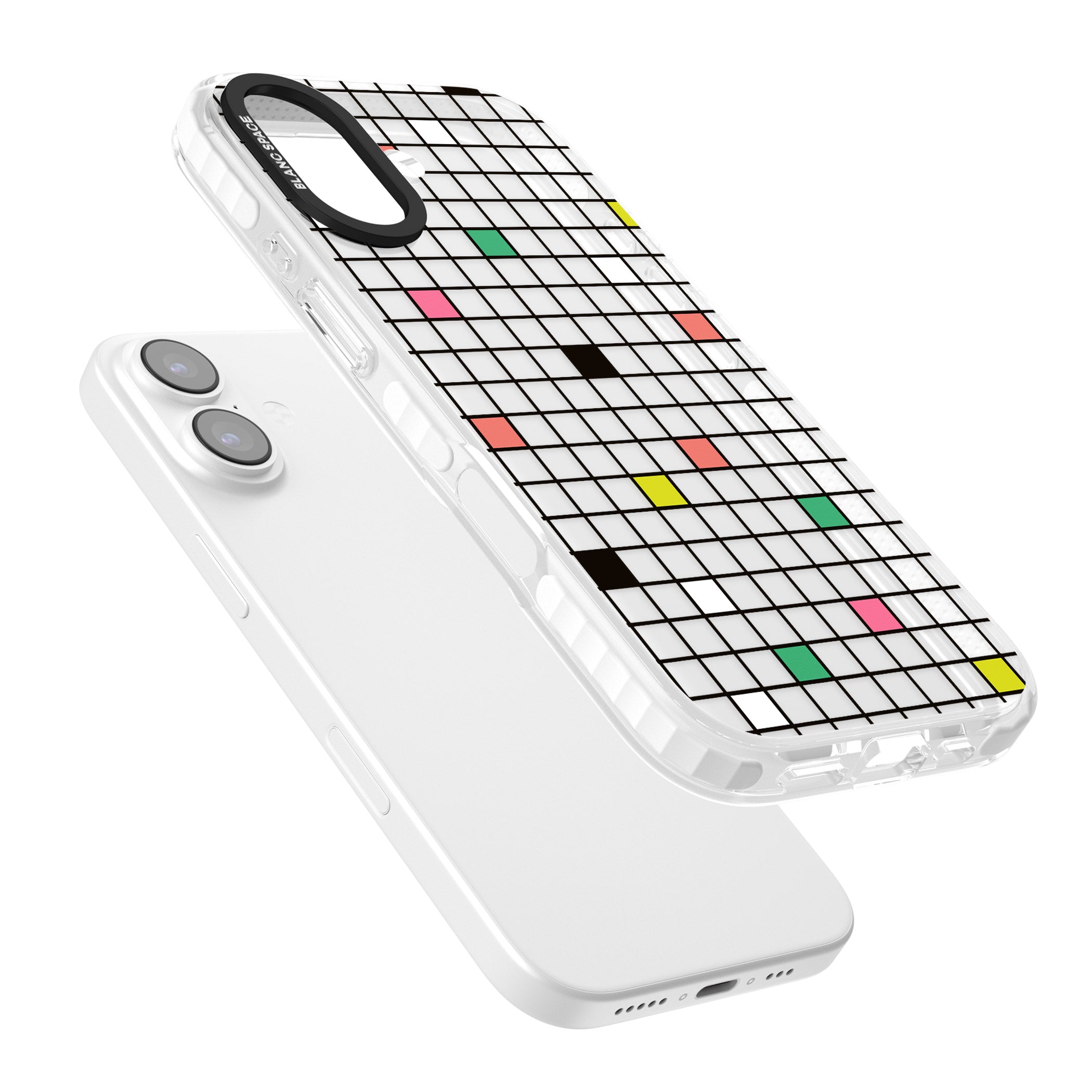 Vibrant Clear Geometric Grid iPhone 17 Impact Clear Phone Case Colours