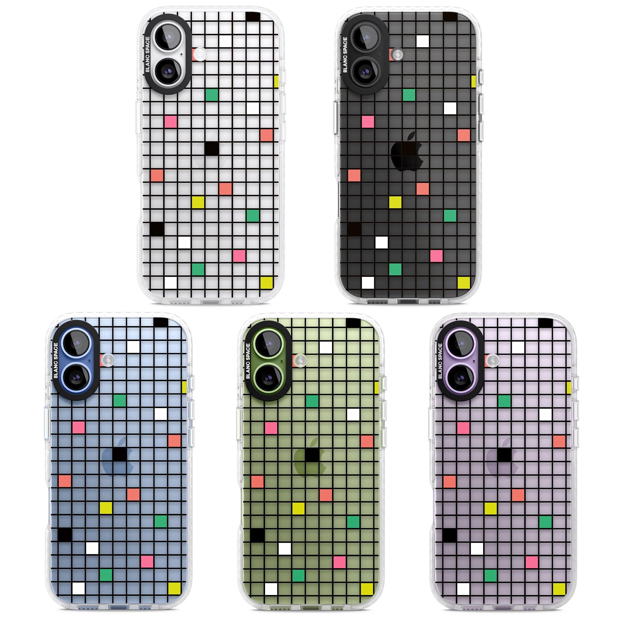 Vibrant Clear Geometric Grid iPhone 17 Impact Clear Phone Case APT Impact Protection