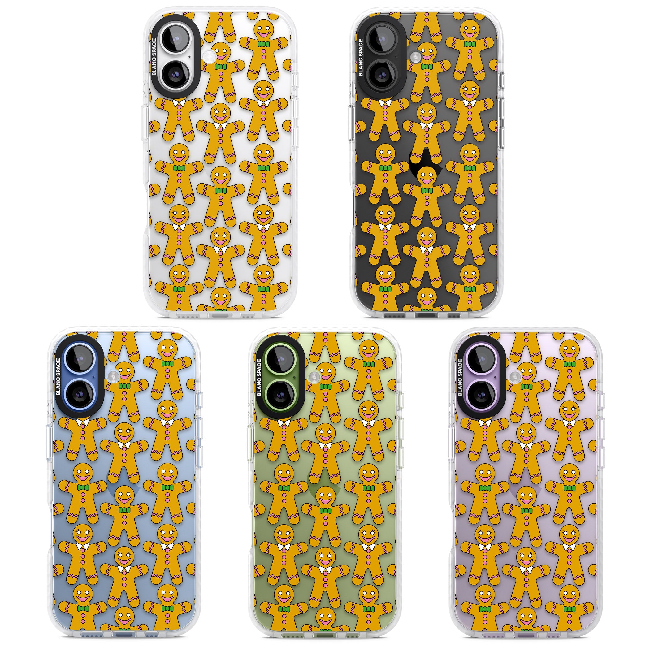 Gingerbread Cookie Pattern iPhone 17 Impact Clear Phone Case APT Impact Protection