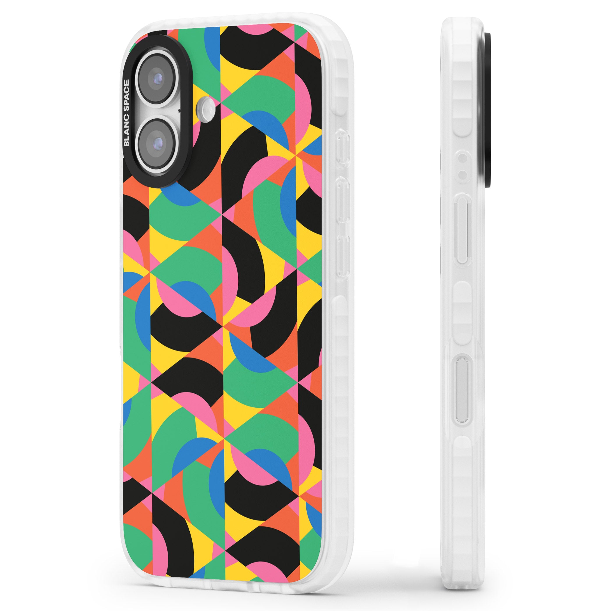 Abstract Carnival iPhone 17 Impact Clear Phone Case Side Profile