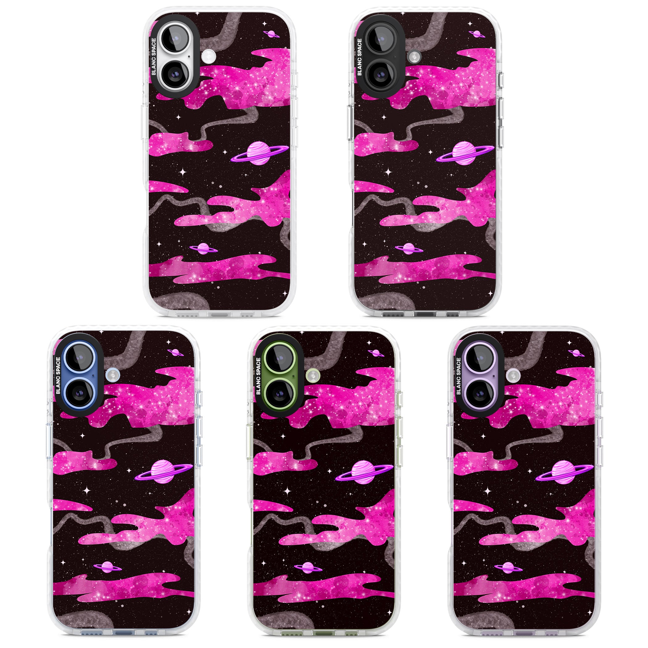 Pink Galaxy iPhone 17 Impact Clear Phone Case APT Impact Protection