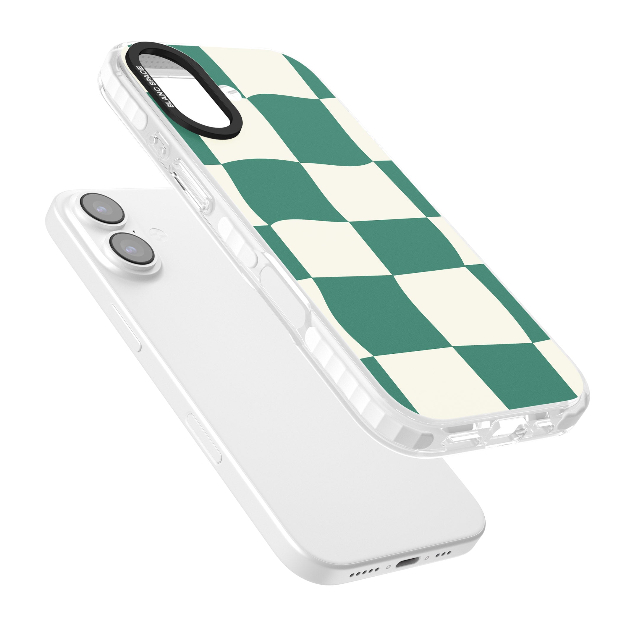 Green & Cream Wavy Check iPhone 17 Impact Clear Phone Case Colours