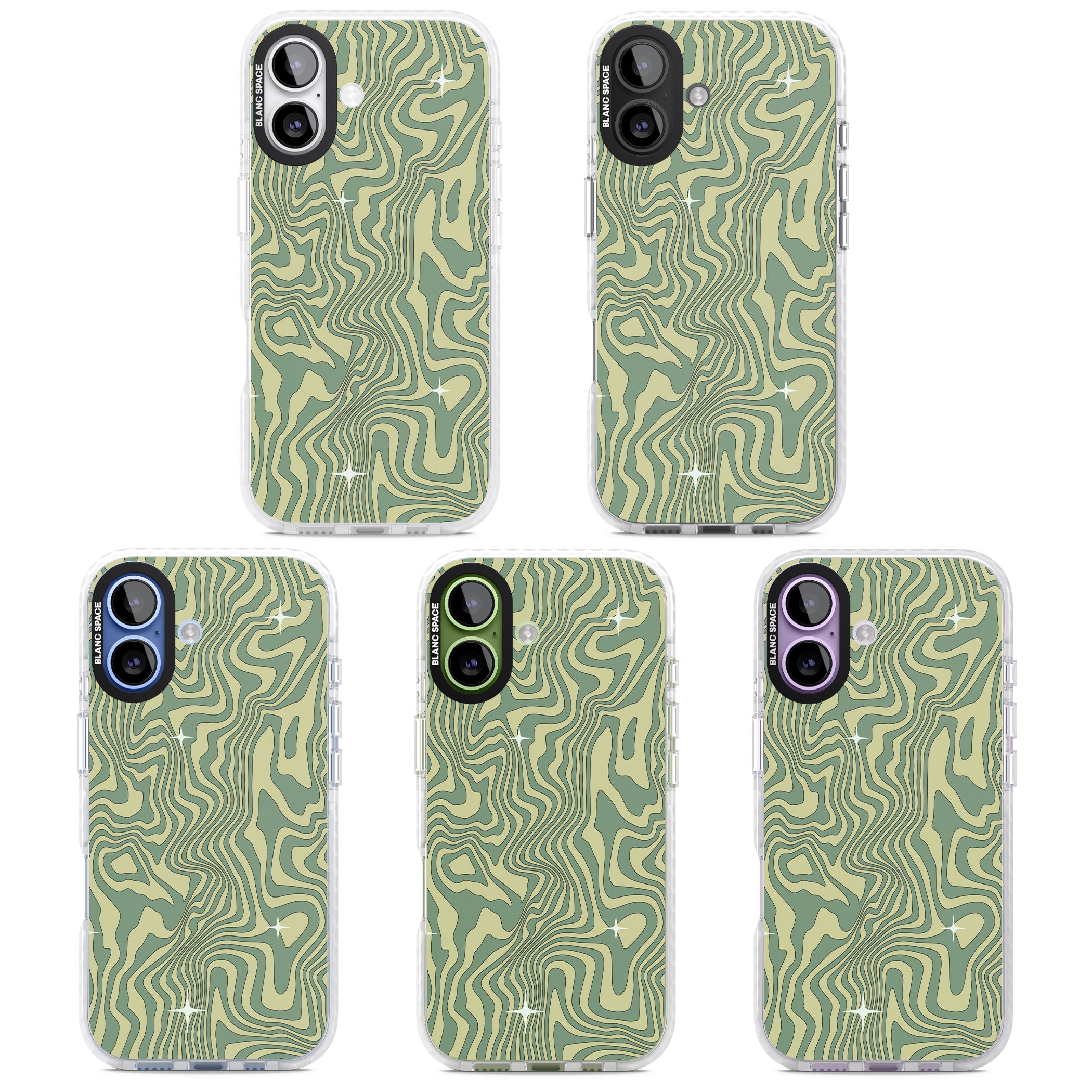 Green Abstract Wave iPhone 17 Impact Clear Phone Case APT Impact Protection