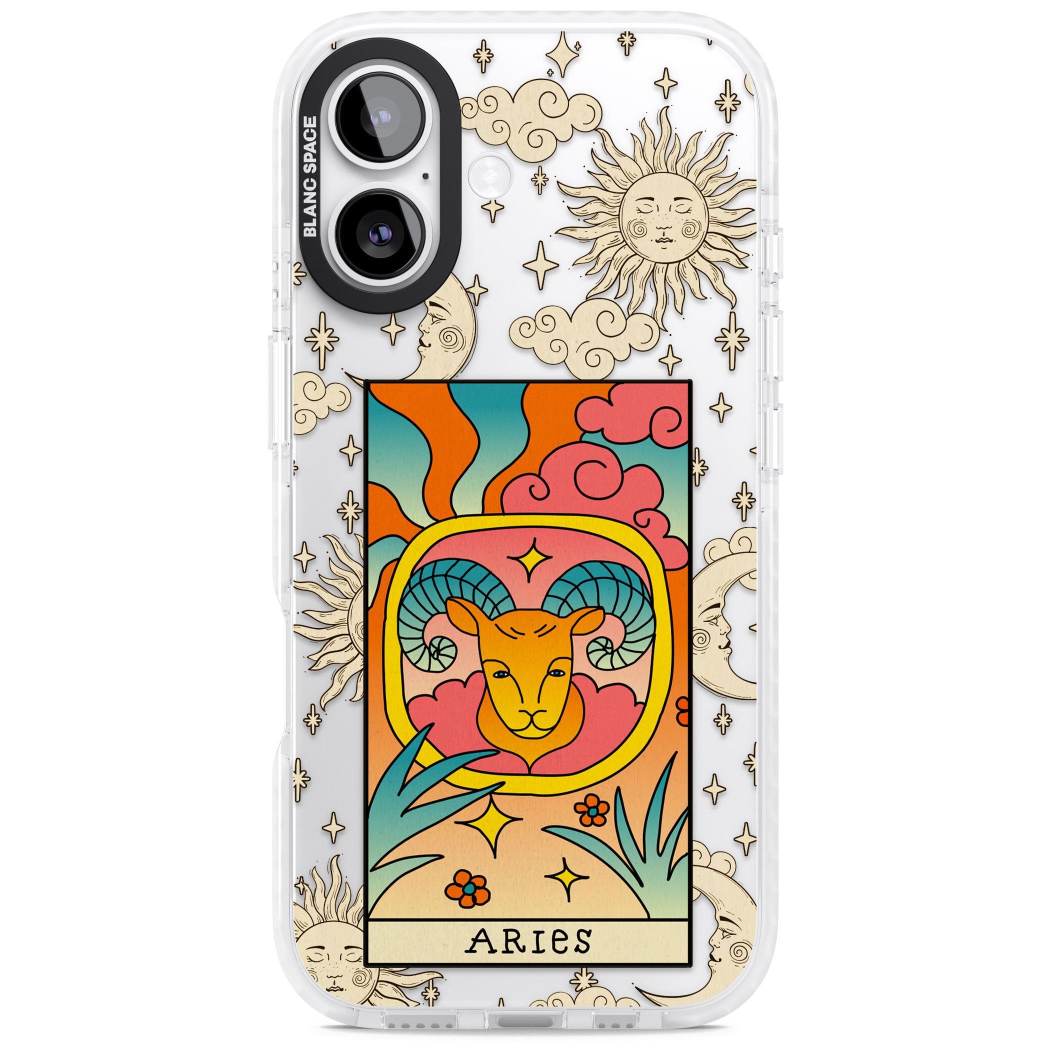 Celestial Zodiac Aries iPhone 17 Impact Clear Phone Case