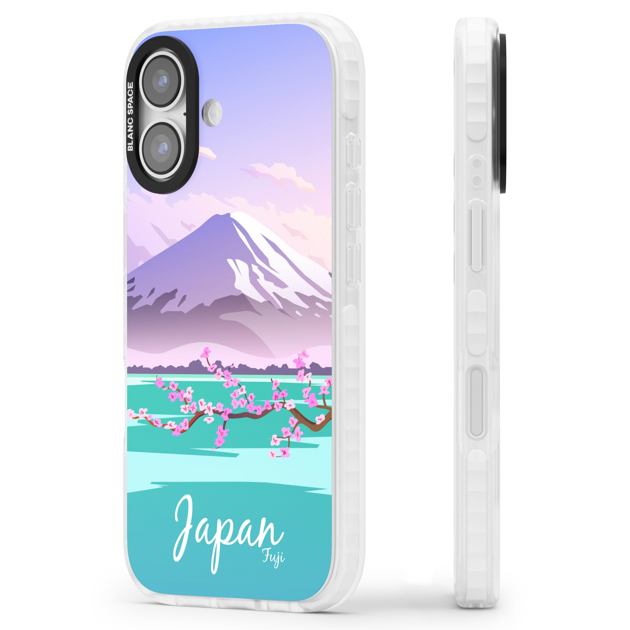 Vintage Travel Poster Japan iPhone 17 Impact Clear Phone Case Side Profile