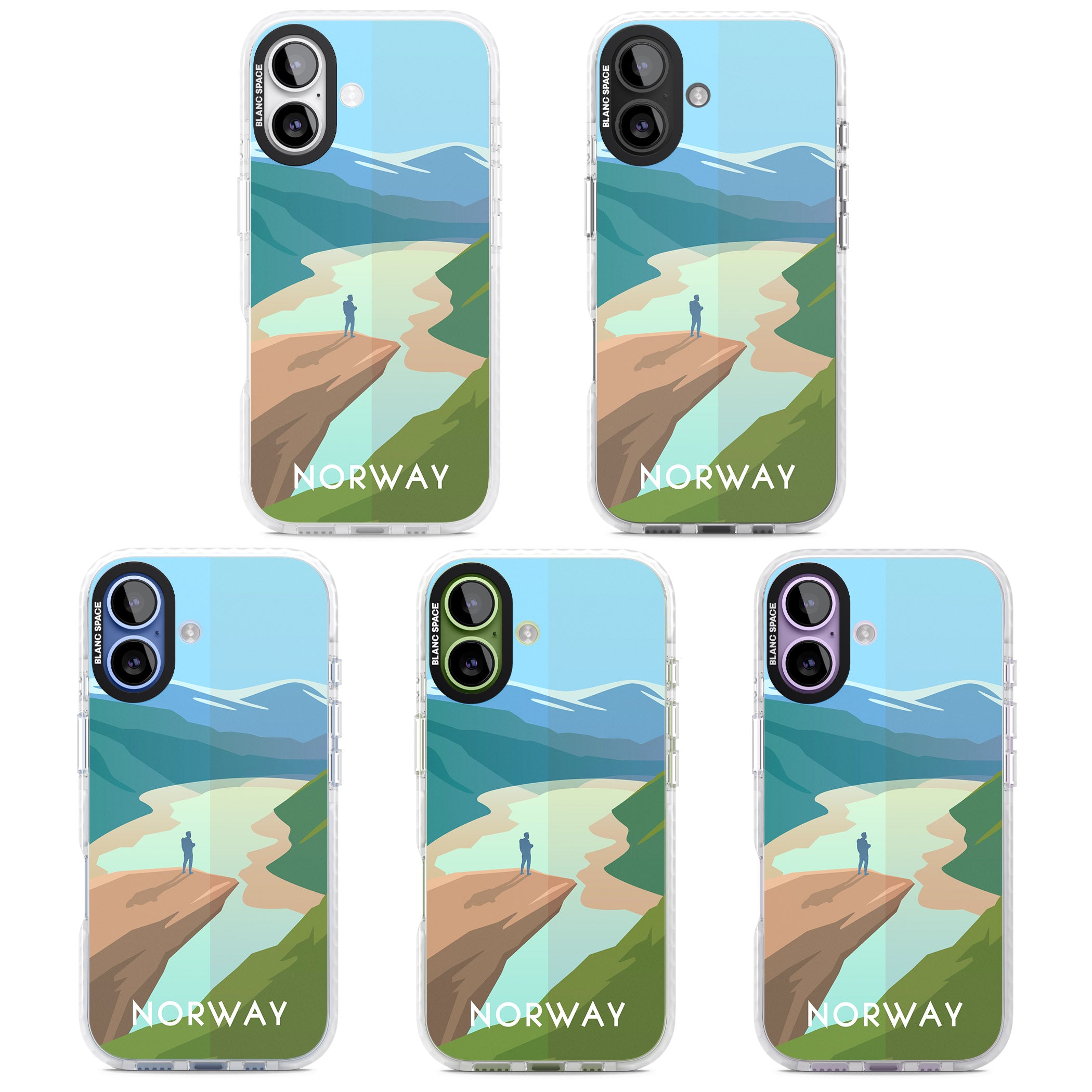 Vintage Travel Poster Norway iPhone 17 Impact Clear Phone Case APT Impact Protection