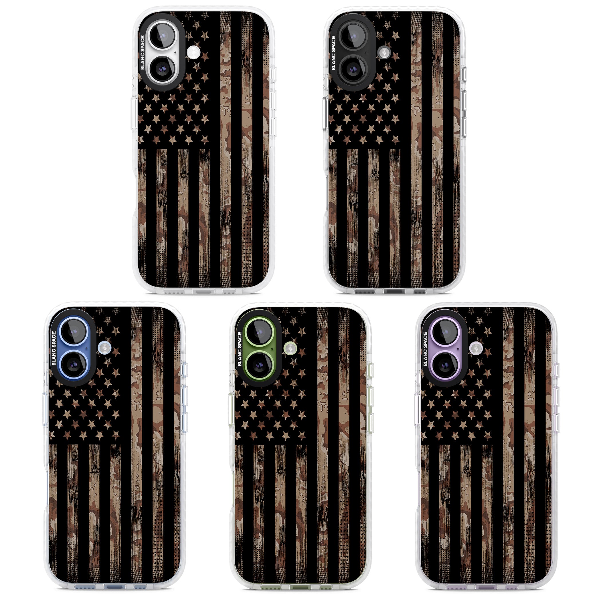 Desert Camo Us Flag iPhone 17 Impact Clear Phone Case APT Impact Protection