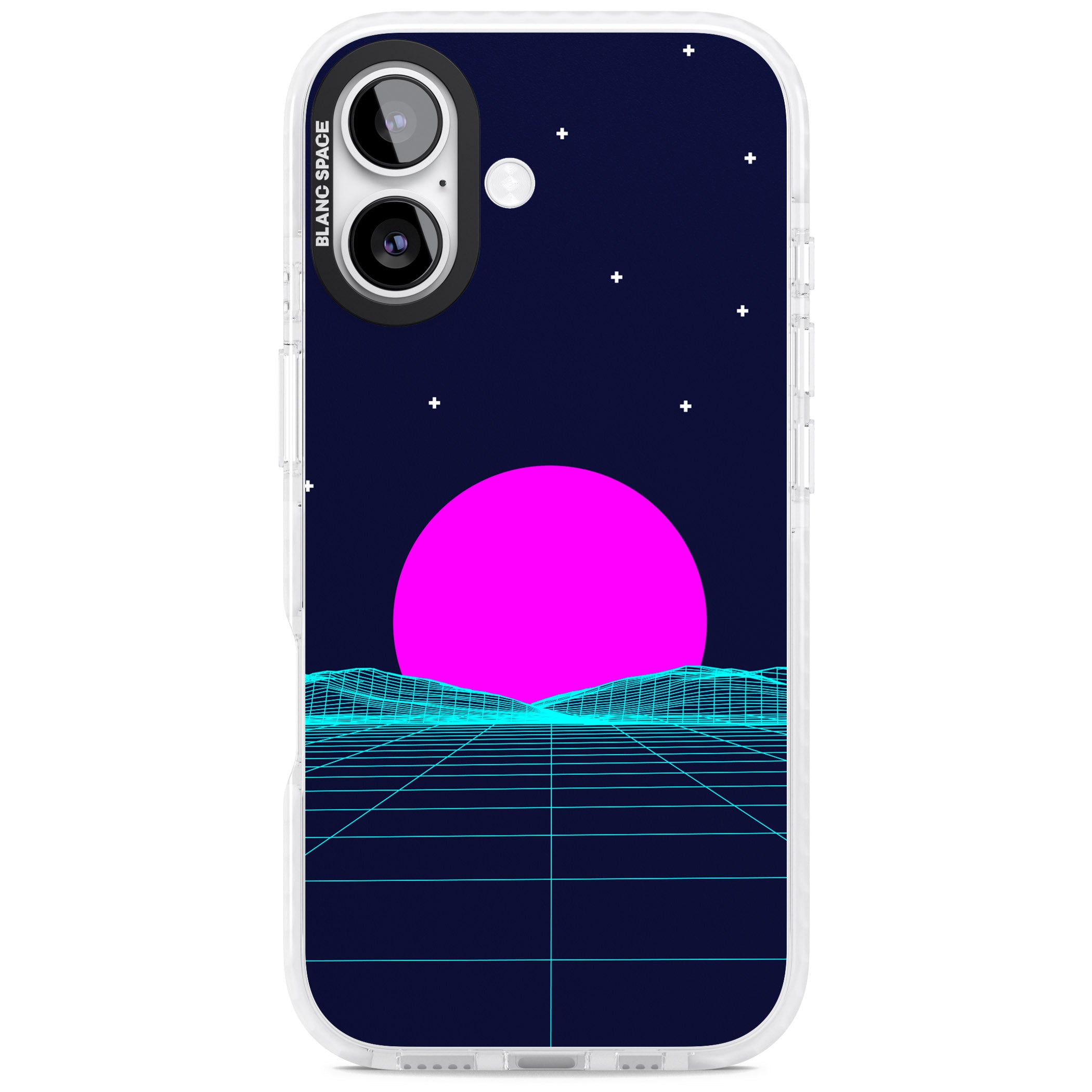 Miami Sunset Vaporwave iPhone 17 Impact Clear Phone Case