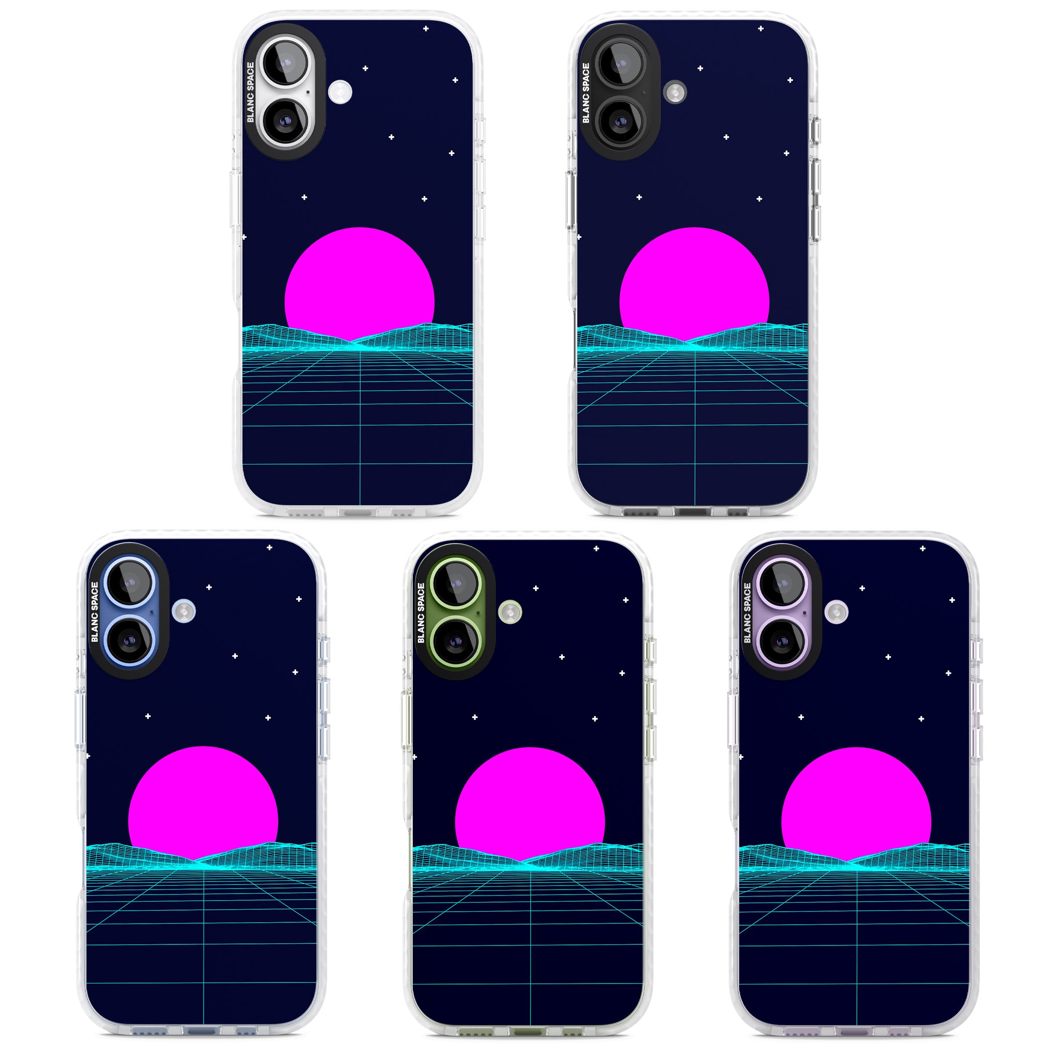Miami Sunset Vaporwave iPhone 17 Impact Clear Phone Case APT Impact Protection