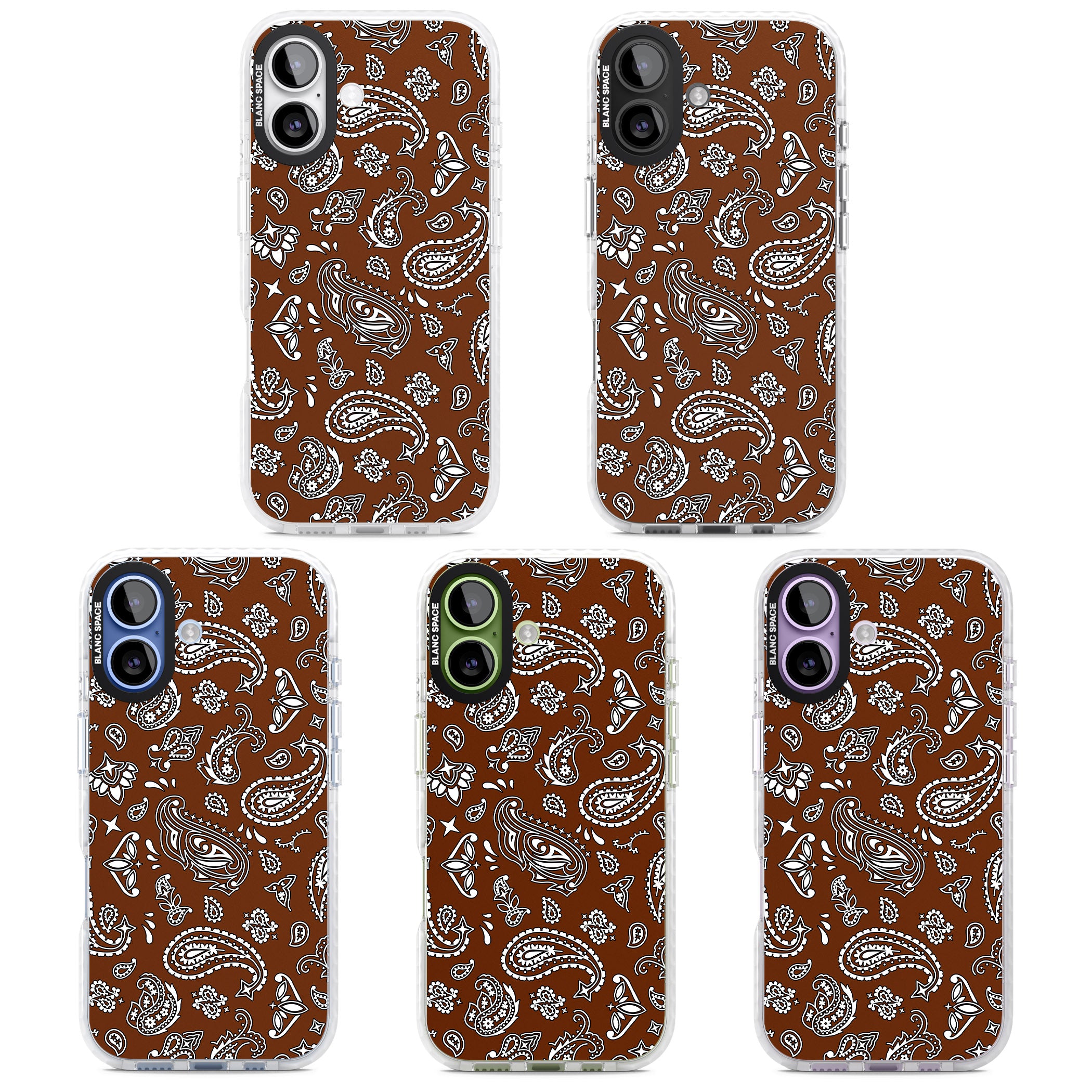 Brown Bandana iPhone 17 Impact Clear Phone Case APT Impact Protection
