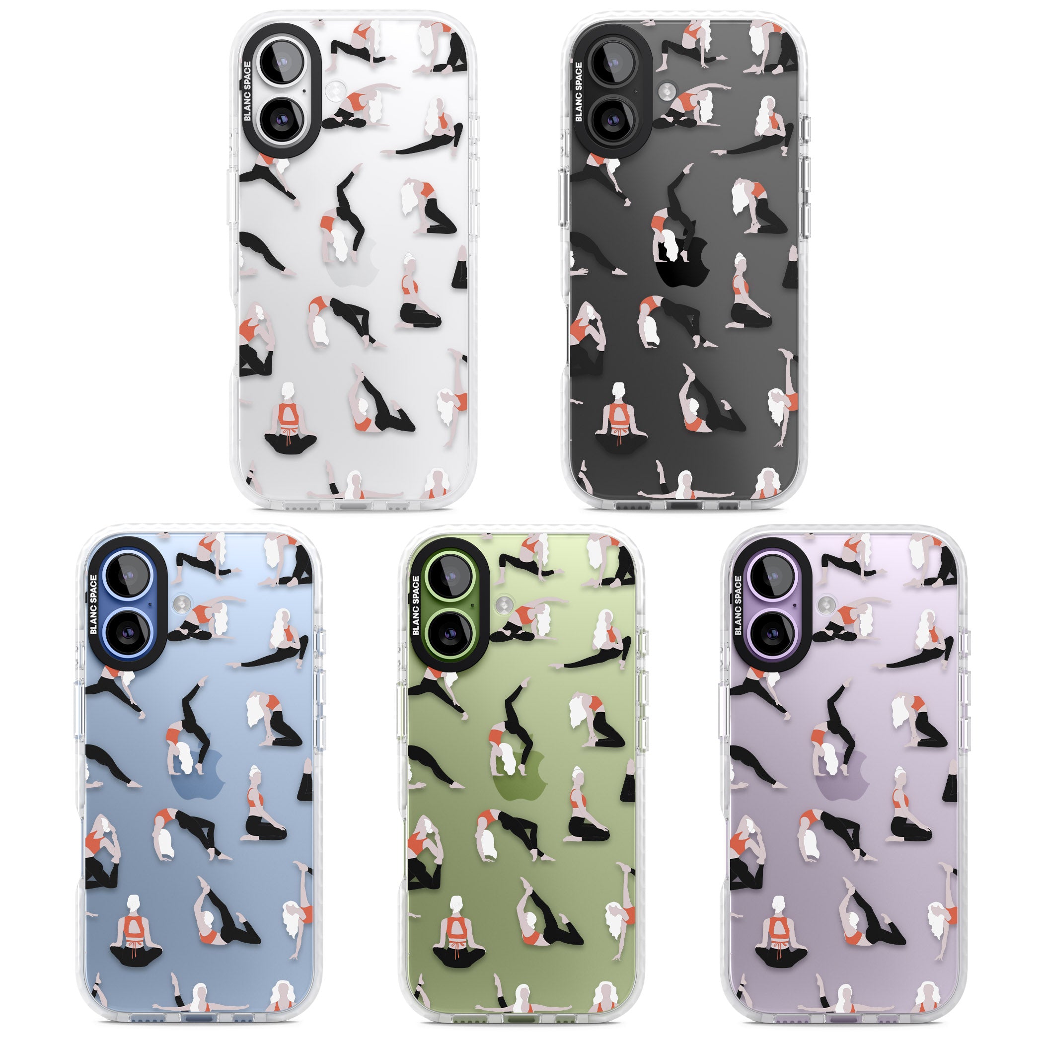 Yoga Poses Clear iPhone 17 Impact Clear Phone Case APT Impact Protection