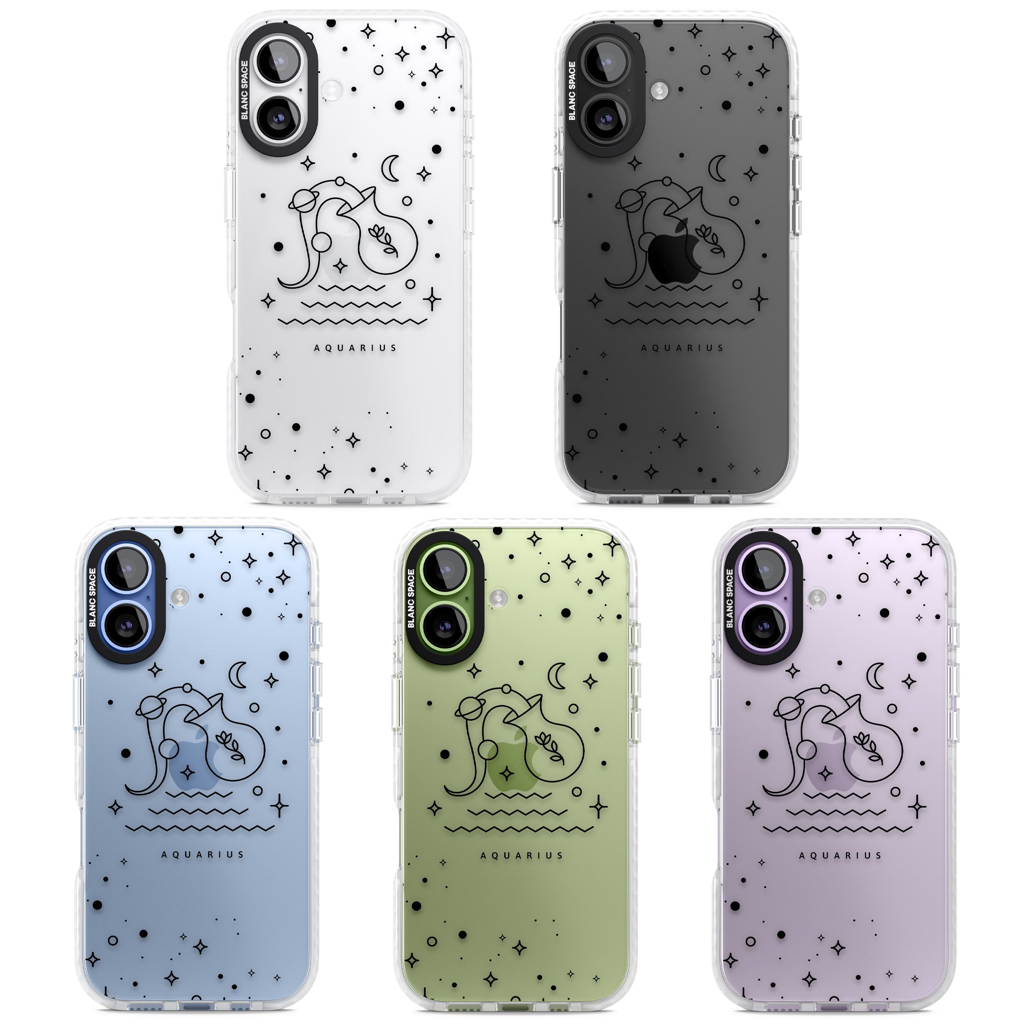 Aquarius Zodiac Symbol iPhone 17 Impact Clear Phone Case APT Impact Protection