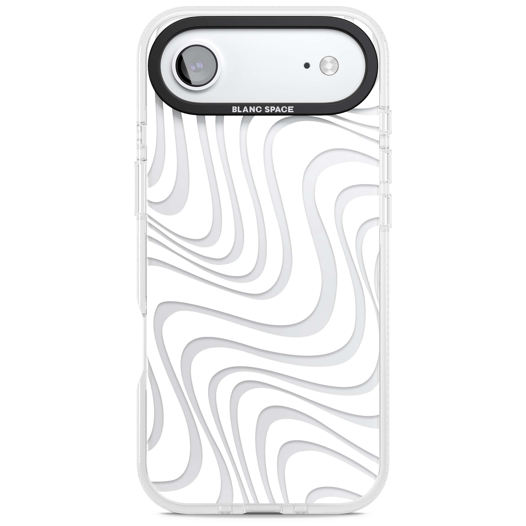 White Abstract Waves abstract iPhone case featuring flowing grey wave pattern on clear background | Clear Case Impact Air case for iPhone Air