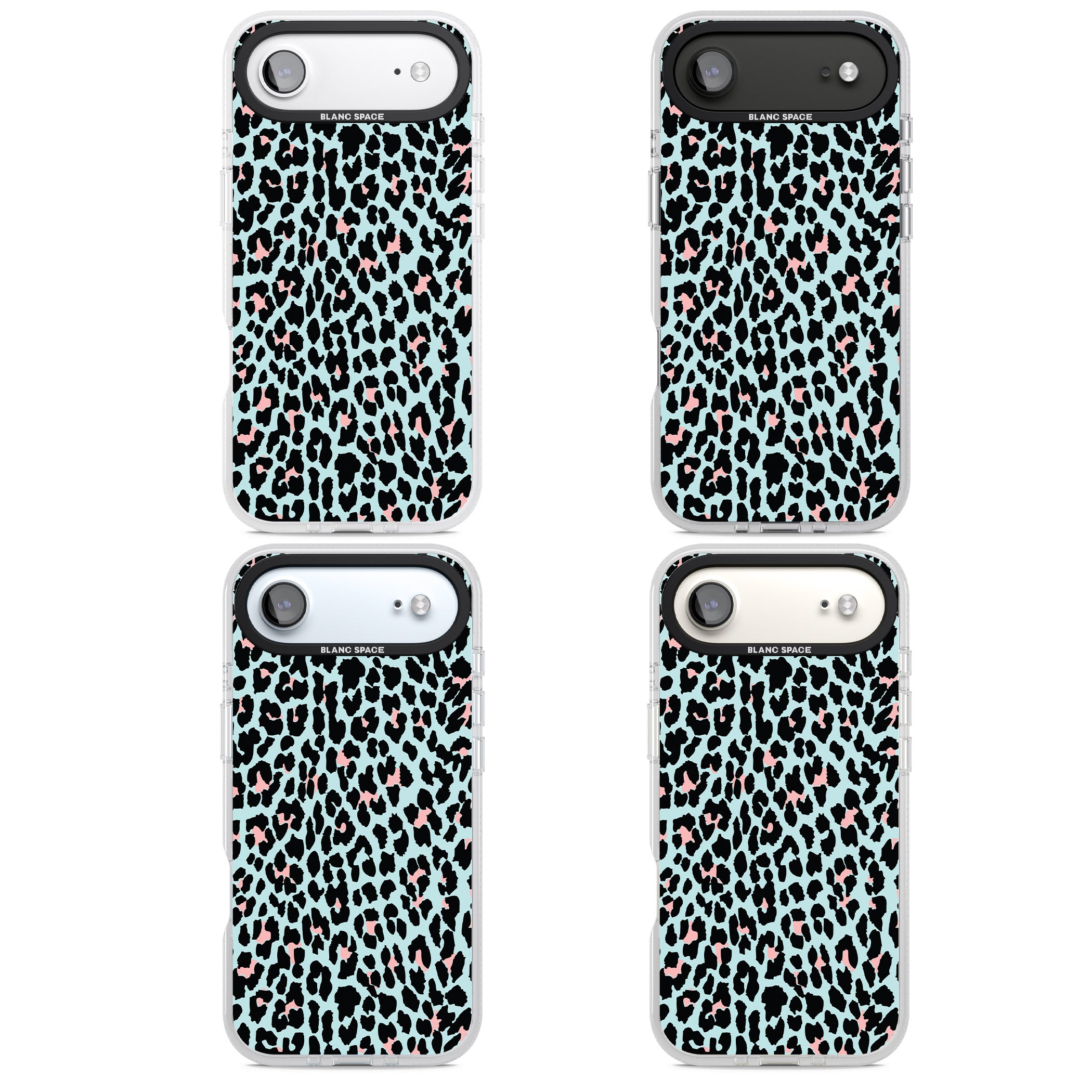 Pastel Blue & Pink Leopard Print iPhone 17 Air Impact Air Clear Phone Case APT Impact Protection