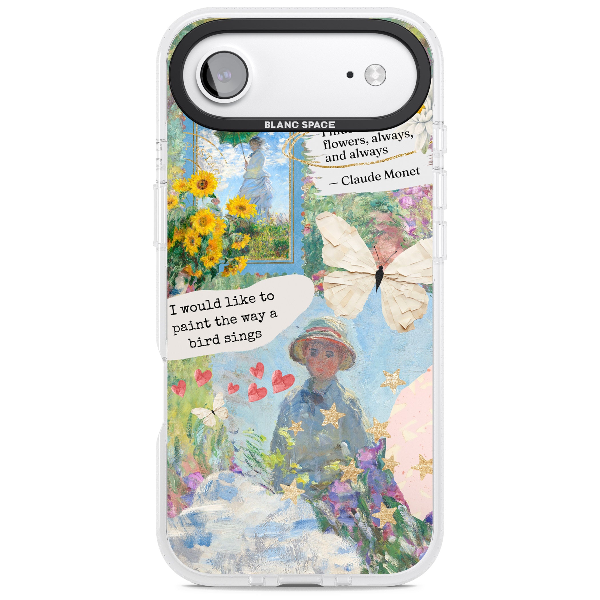 Monet 'Way A Bird Sings' Collage iPhone 17 Air Impact Air Clear Phone Case