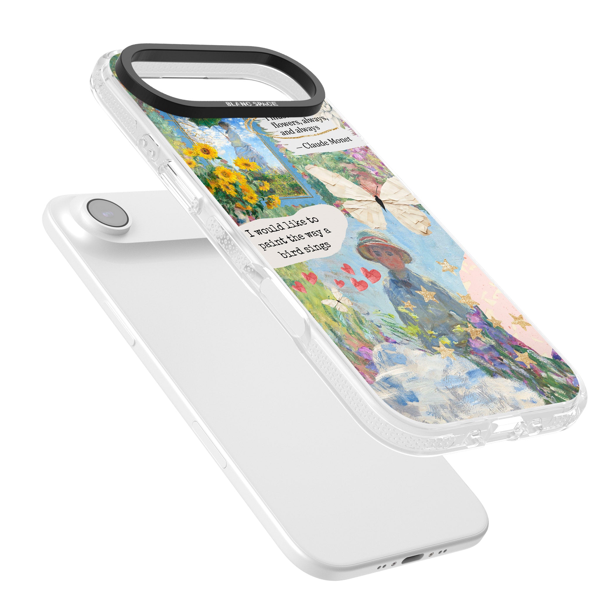Monet 'Way A Bird Sings' Collage iPhone 17 Air Impact Air Clear Phone Case Colours