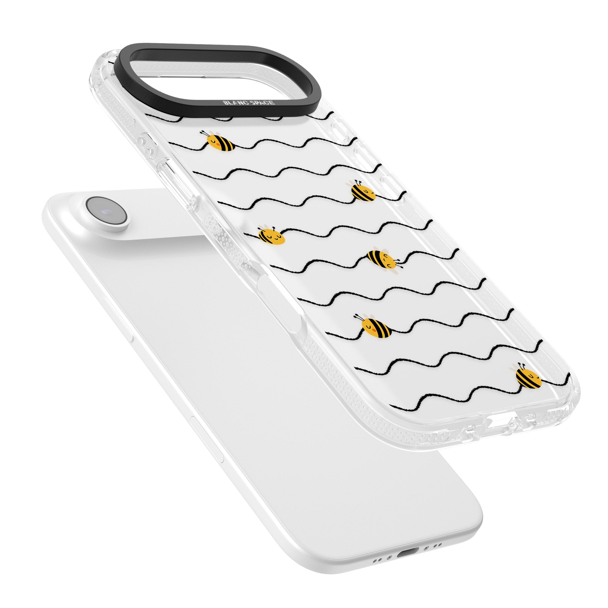 Bee Wave Pattern iPhone 17 Air Impact Air Clear Phone Case Colours