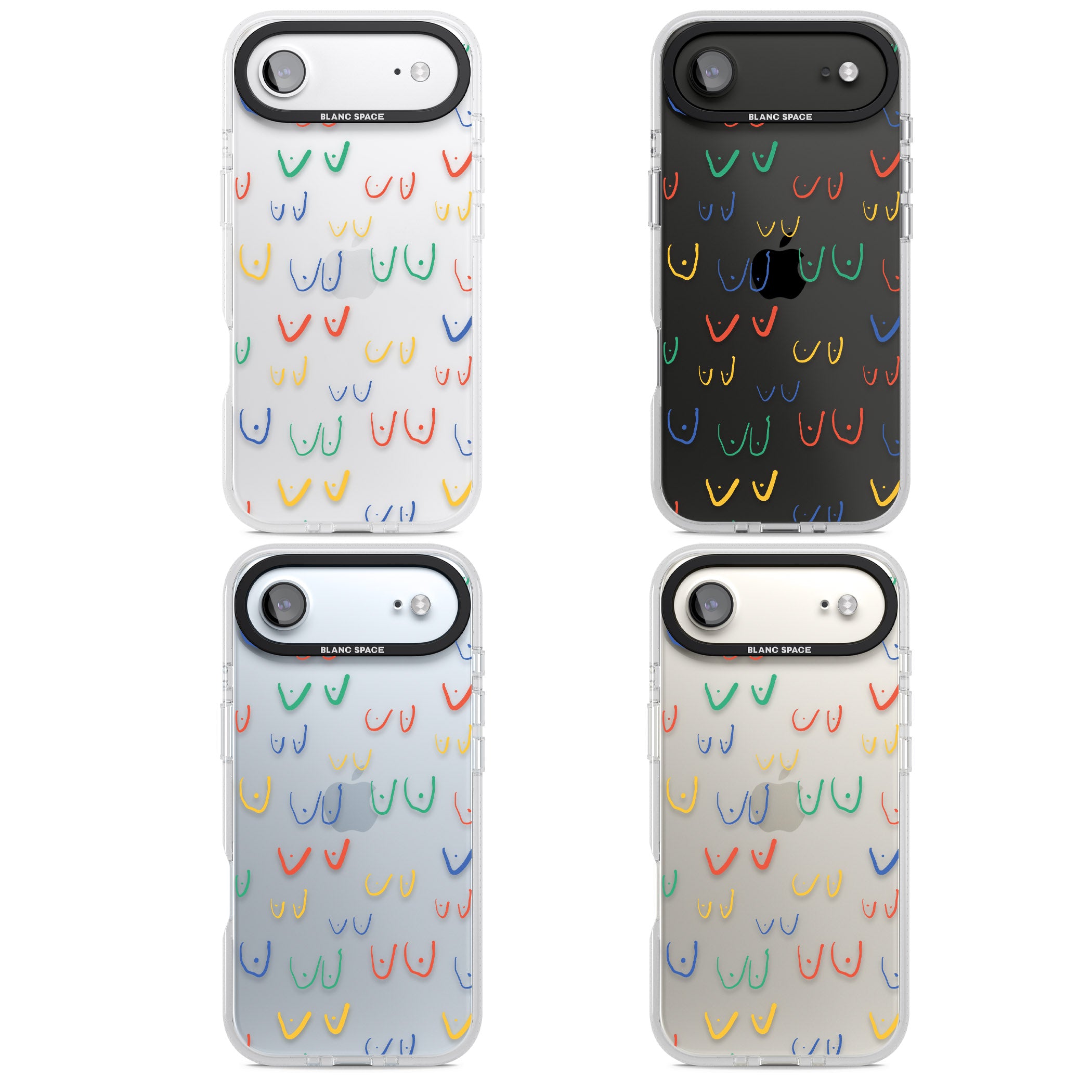 Boob Pattern (Mixed Colours) iPhone 17 Air Impact Air Clear Phone Case APT Impact Protection