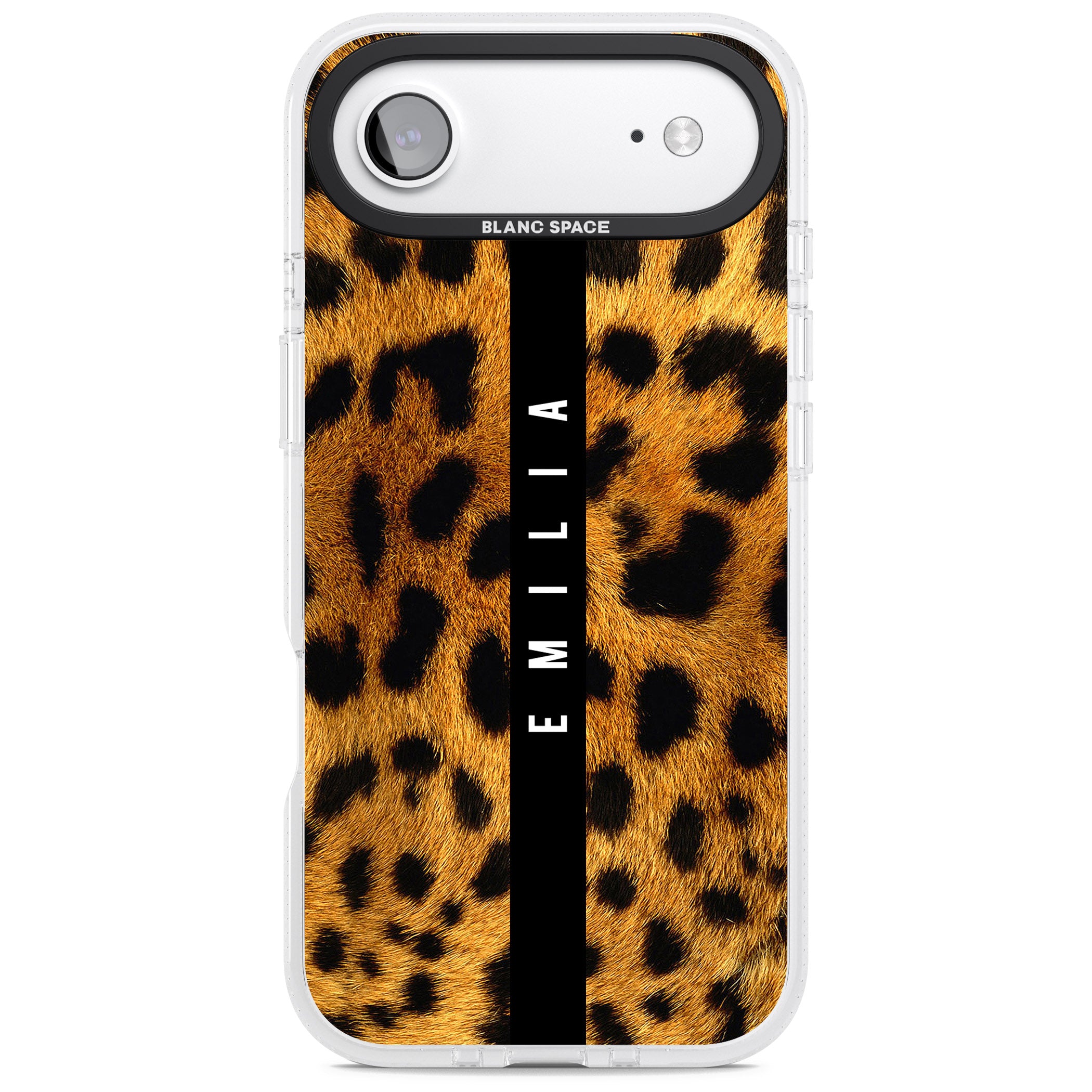 Personalised Leopard Print iPhone 17 Air Impact Air Clear Phone Case