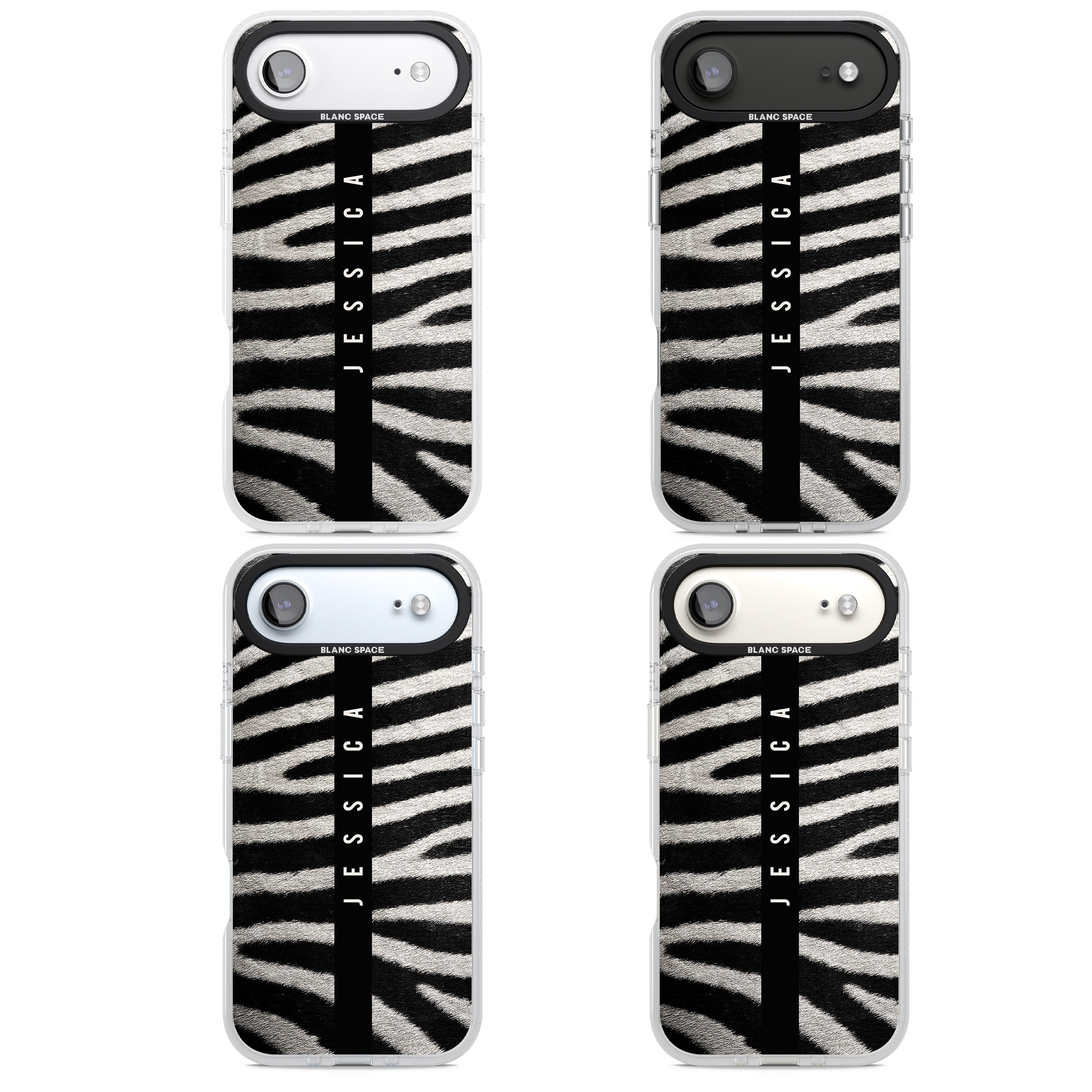 Personalised Zebra Print iPhone 17 Air Impact Air Clear Phone Case APT Impact Protection