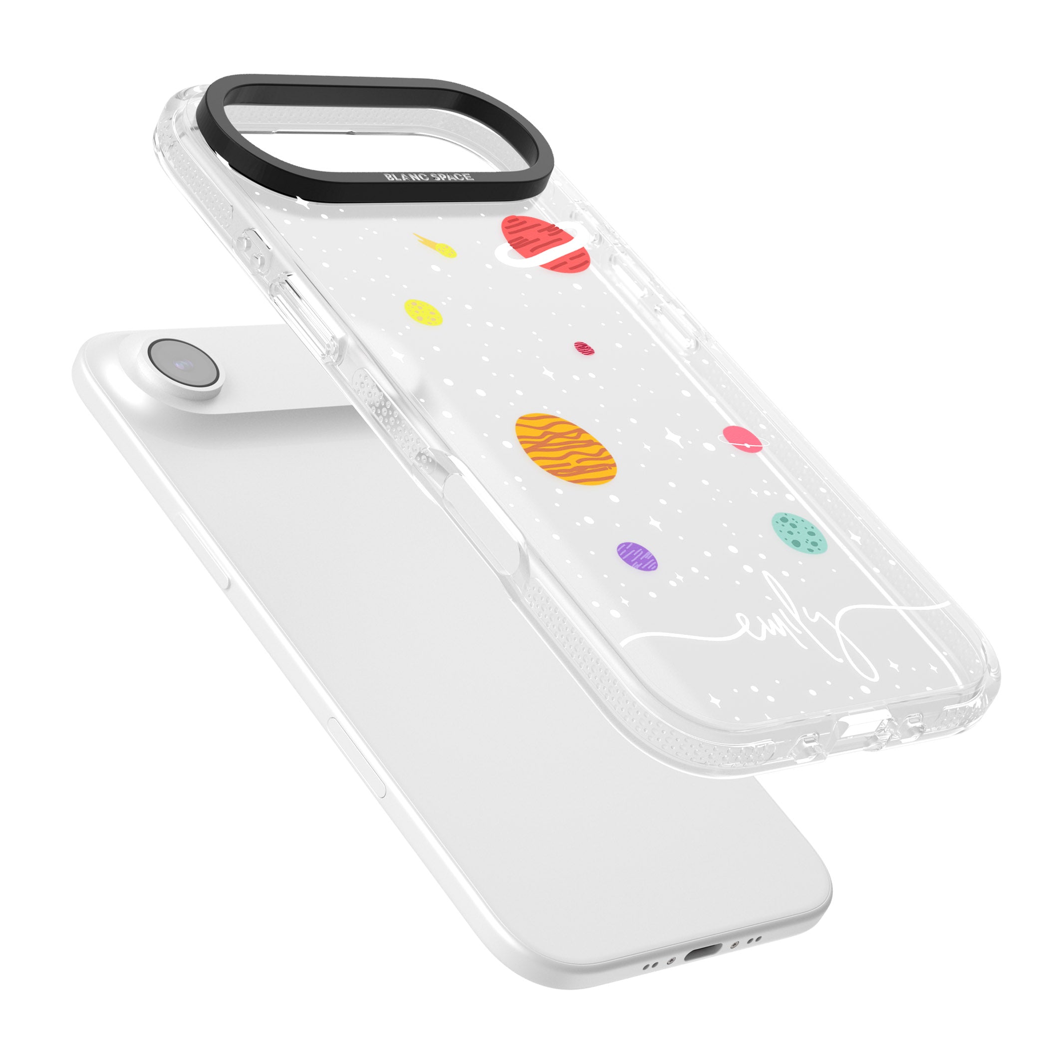 Personalised Cute Cartoon Planet (Clear) iPhone 17 Air Impact Air Clear Phone Case Colours