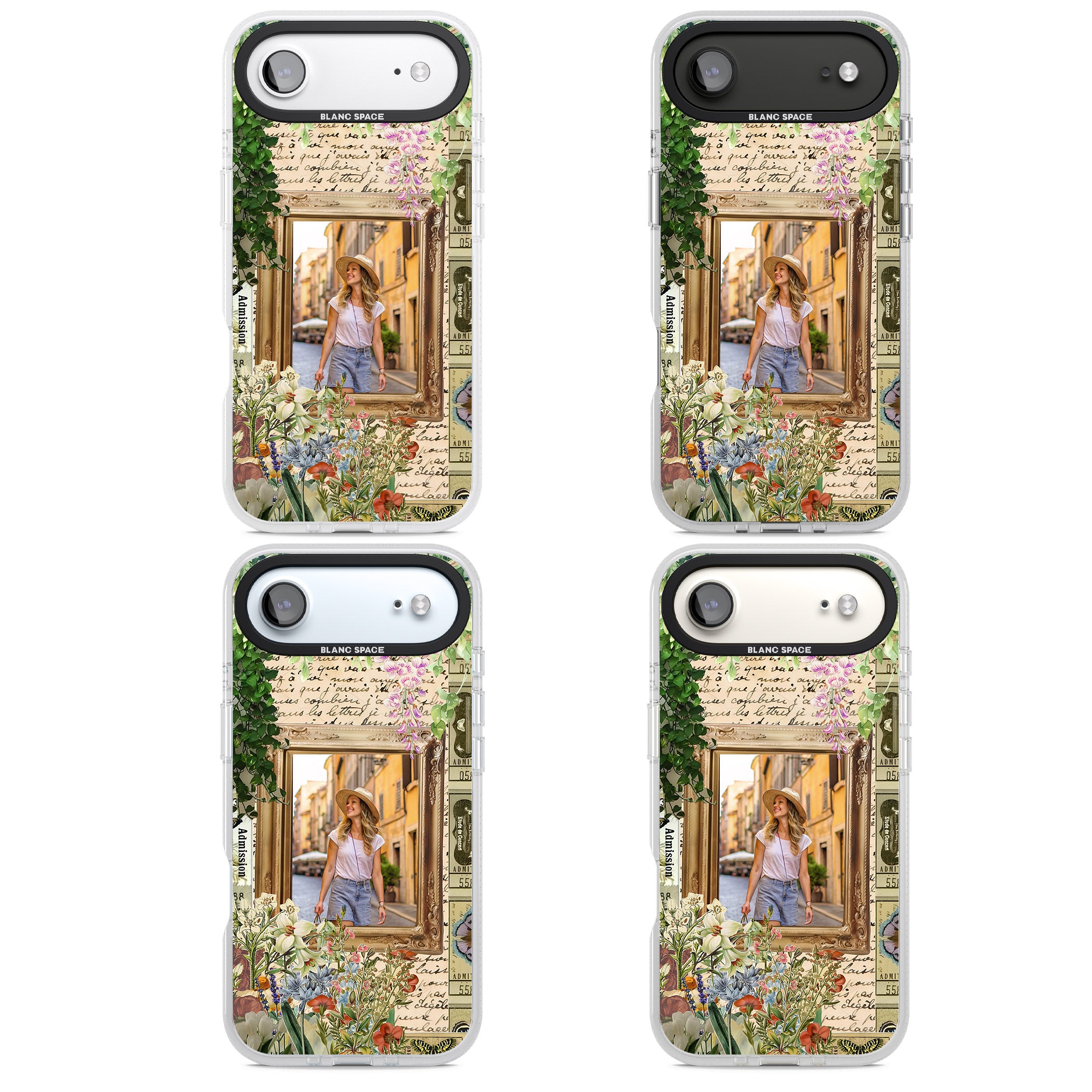 Personalised Tuscan Floral Collage Frame iPhone 17 Air Impact Air Clear Phone Case APT Impact Protection