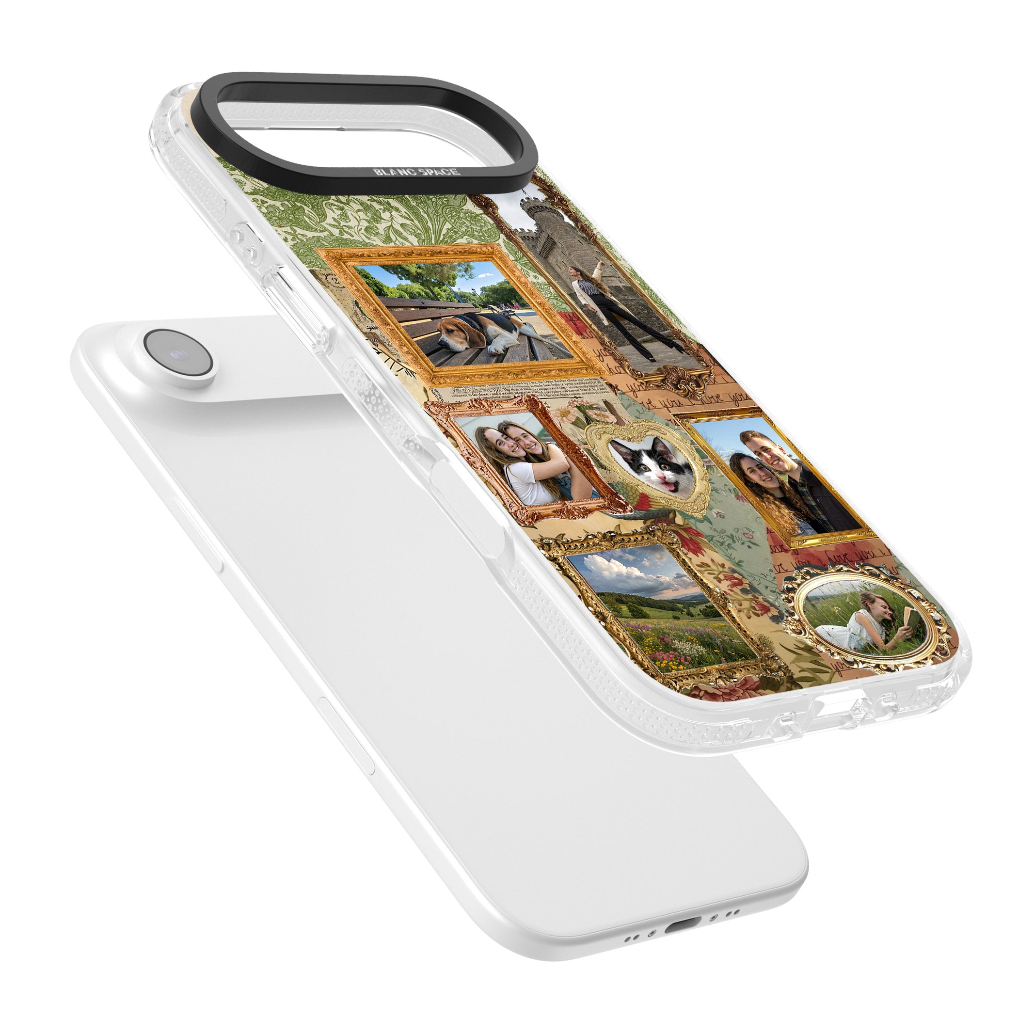 Personalised Vintage Frame Collage iPhone 17 Air Impact Air Clear Phone Case Colours