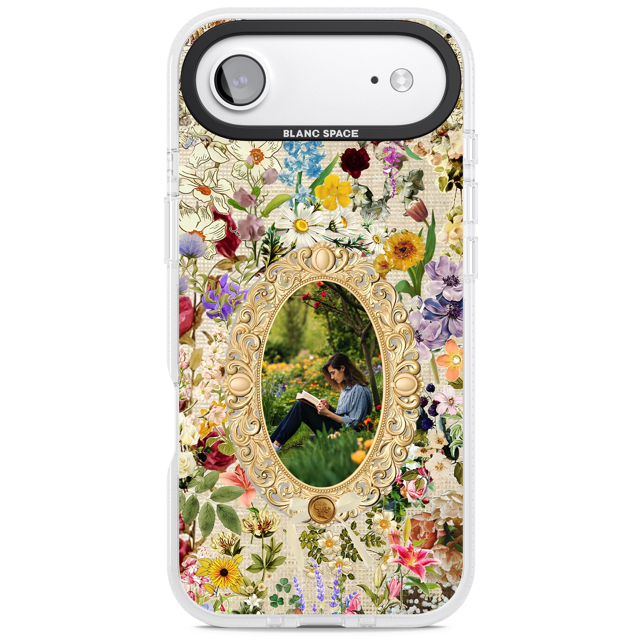 Personalised Vintage Wildflower Frame iPhone 17 Air Impact Air Clear Phone Case