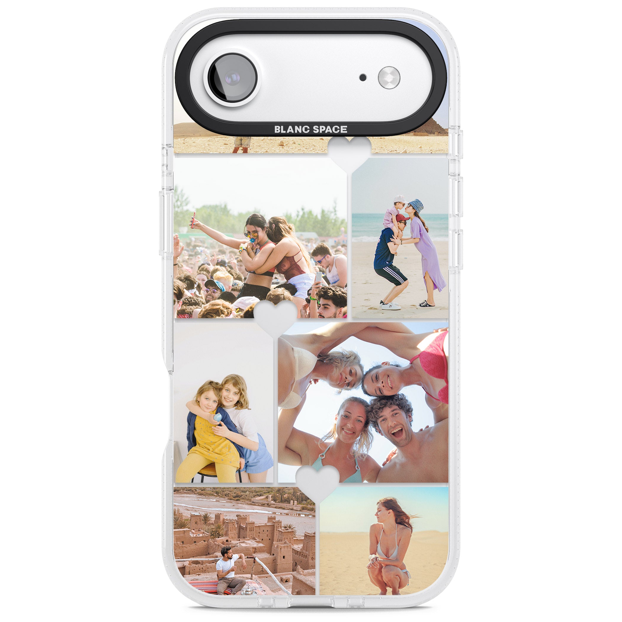 Personalised Heart Photo Grid iPhone 17 Air Impact Air Clear Phone Case