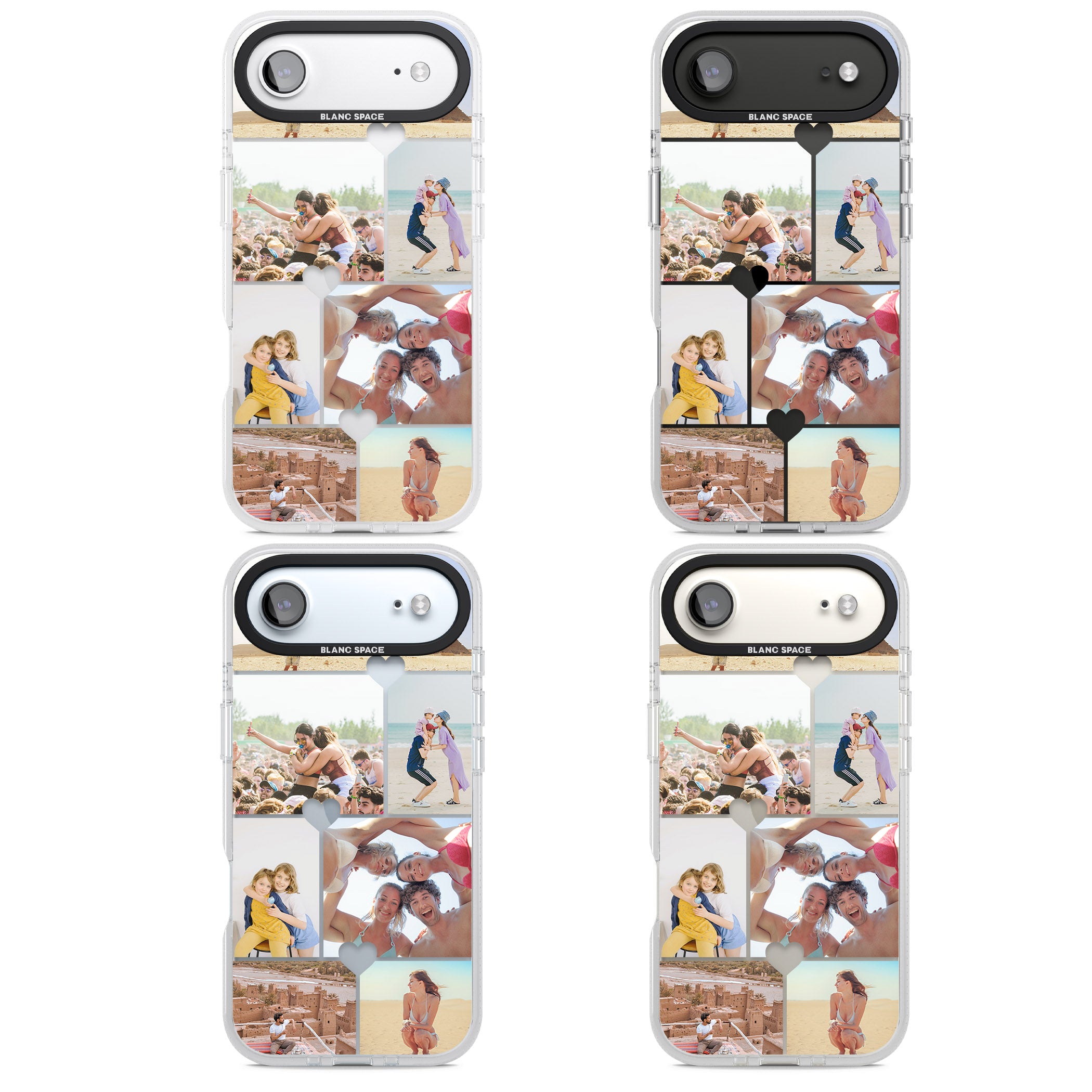 Personalised Heart Photo Grid iPhone 17 Air Impact Air Clear Phone Case APT Impact Protection