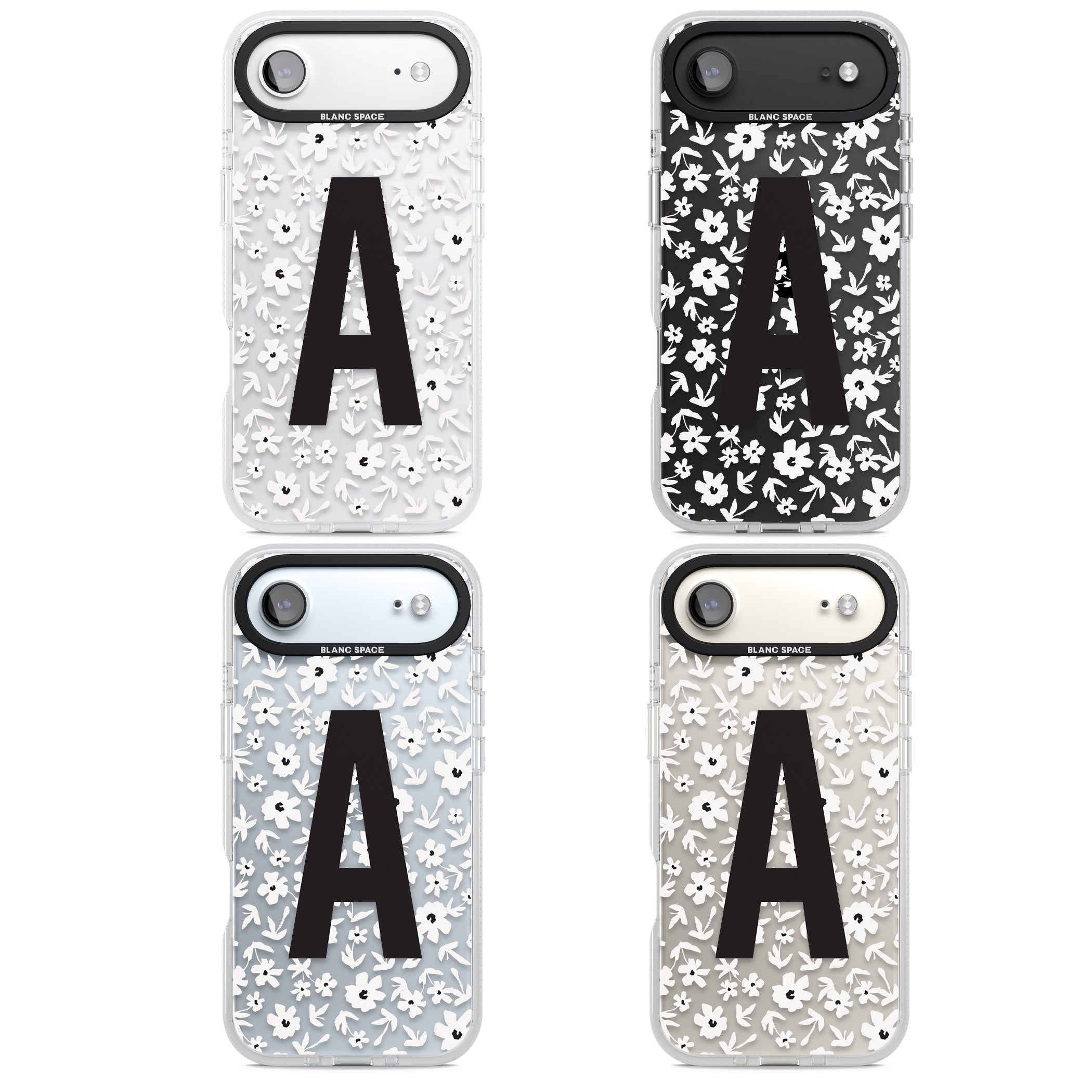 Personalised Bold Initial Floral iPhone 17 Air Impact Air Clear Phone Case APT Impact Protection
