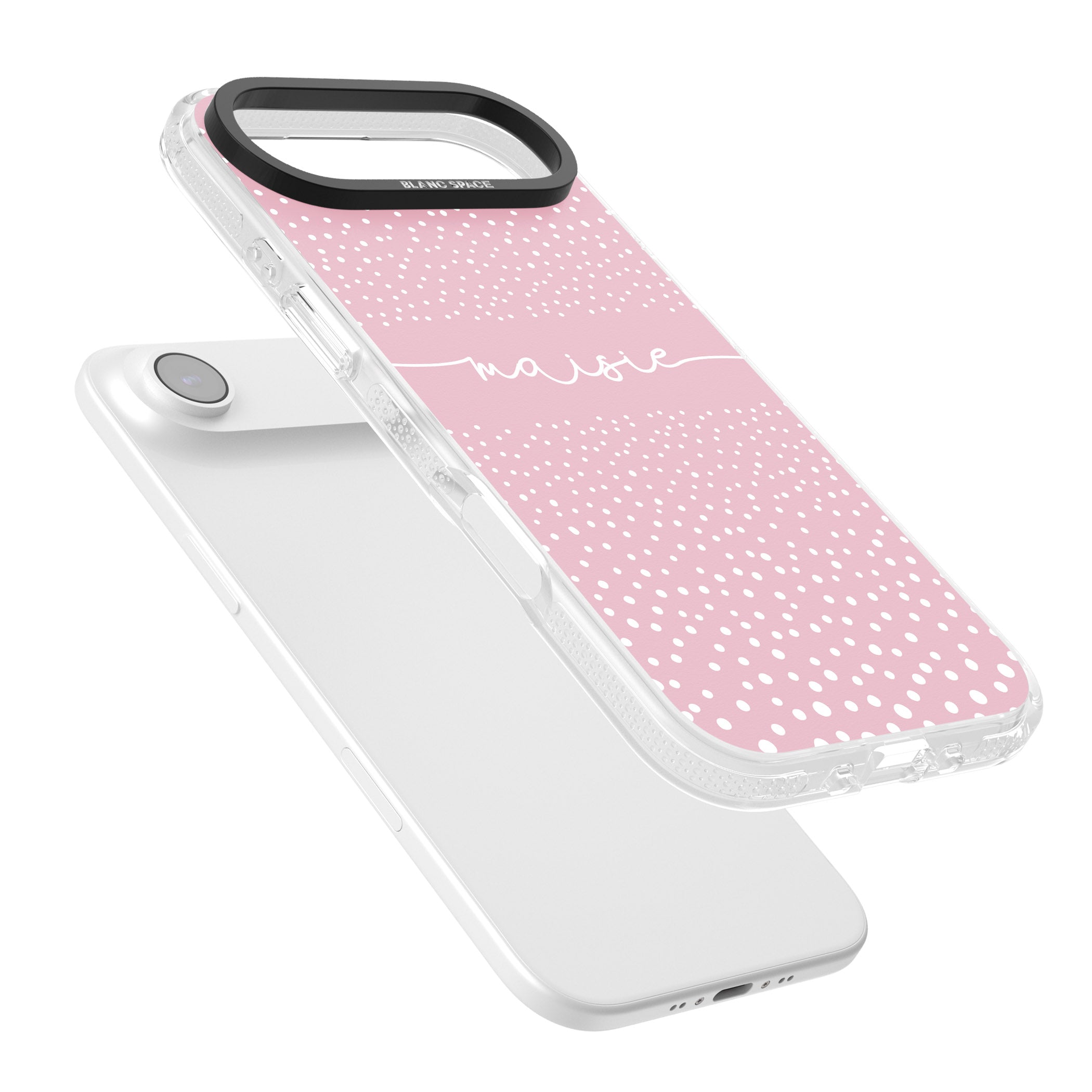 Personalised Pink Dots iPhone 17 Air Impact Air Clear Phone Case Colours