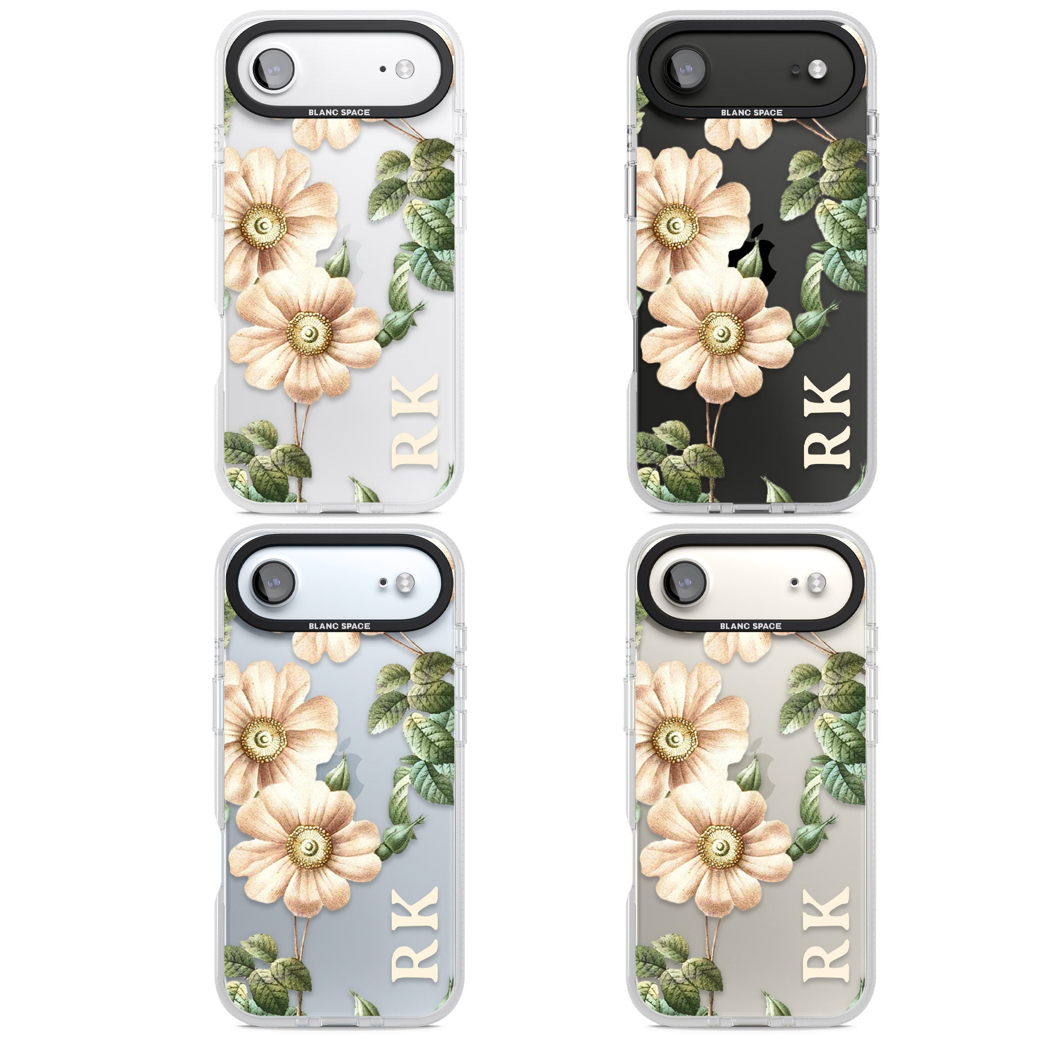 Personalised Vintage Floral Anemone iPhone 17 Air Impact Air Clear Phone Case APT Impact Protection