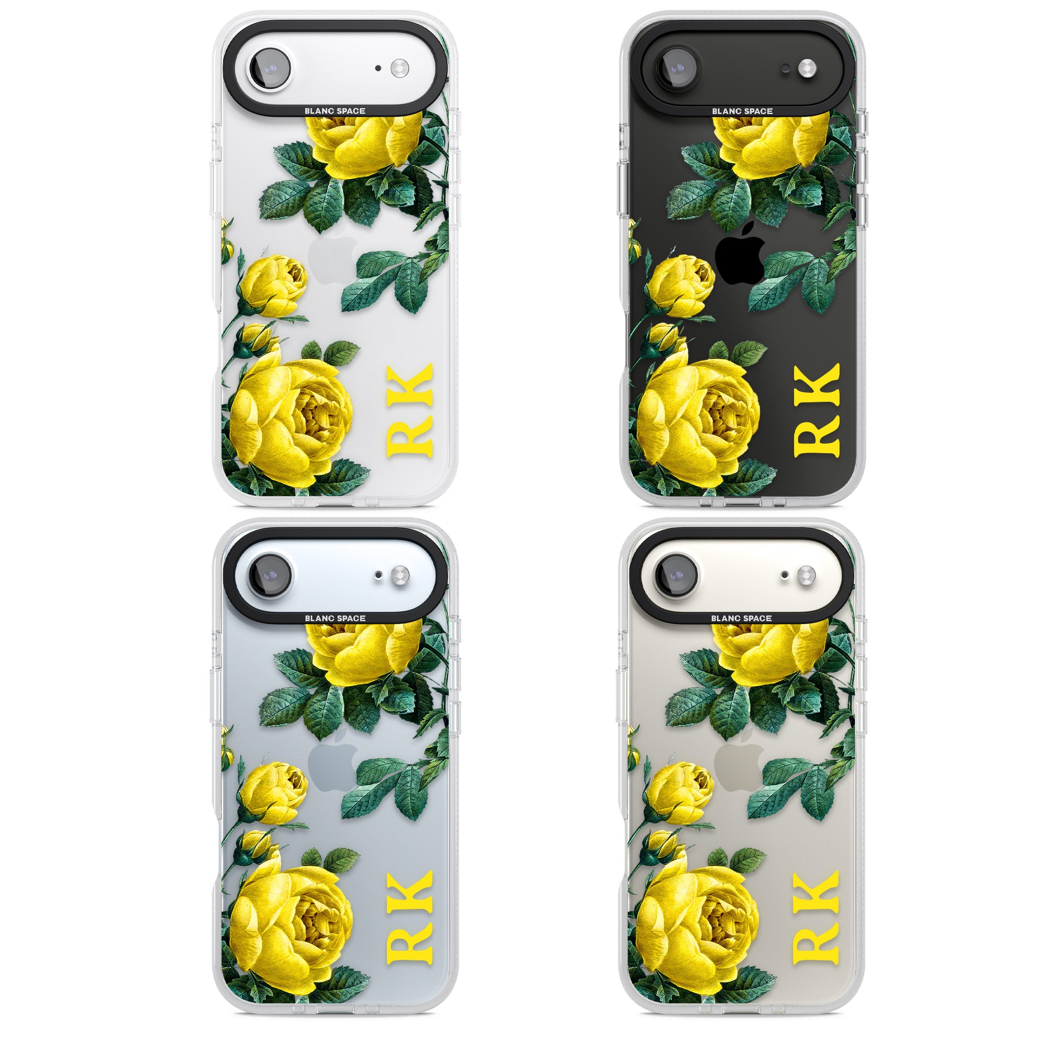 Personalised Vintage Floral Yellow Roses iPhone 17 Air Impact Air Clear Phone Case APT Impact Protection