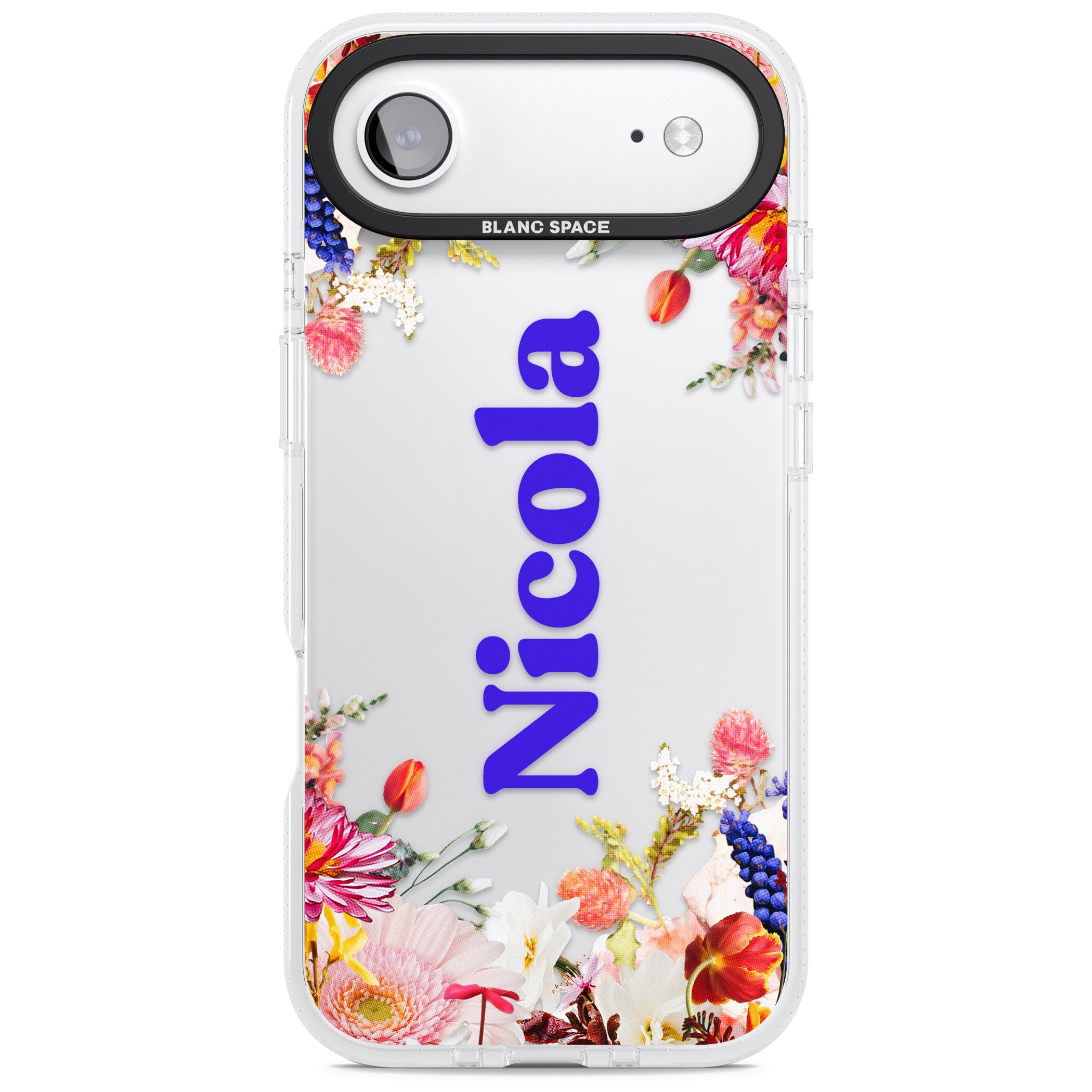 Personalised Floral Name iPhone 17 Air Impact Air Clear Phone Case