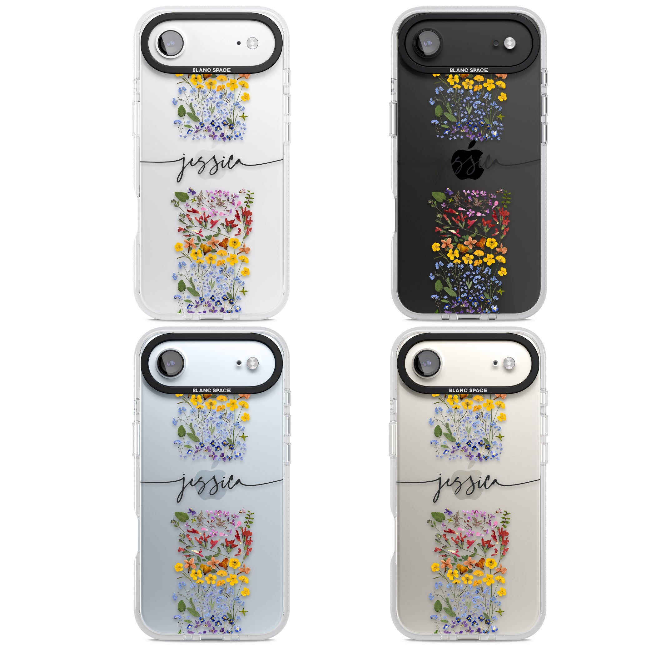 Personalised Wildflower Stripe iPhone 17 Air Impact Air Clear Phone Case APT Impact Protection