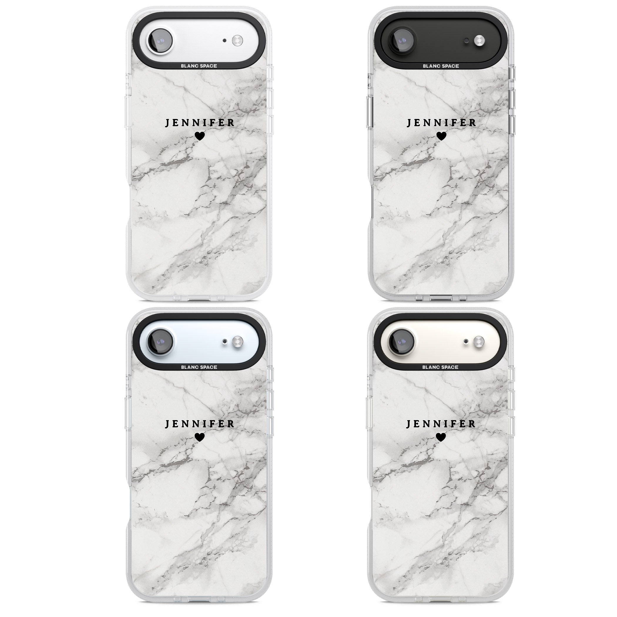 Personalised Classic Grey Marble iPhone 17 Air Impact Air Clear Phone Case APT Impact Protection