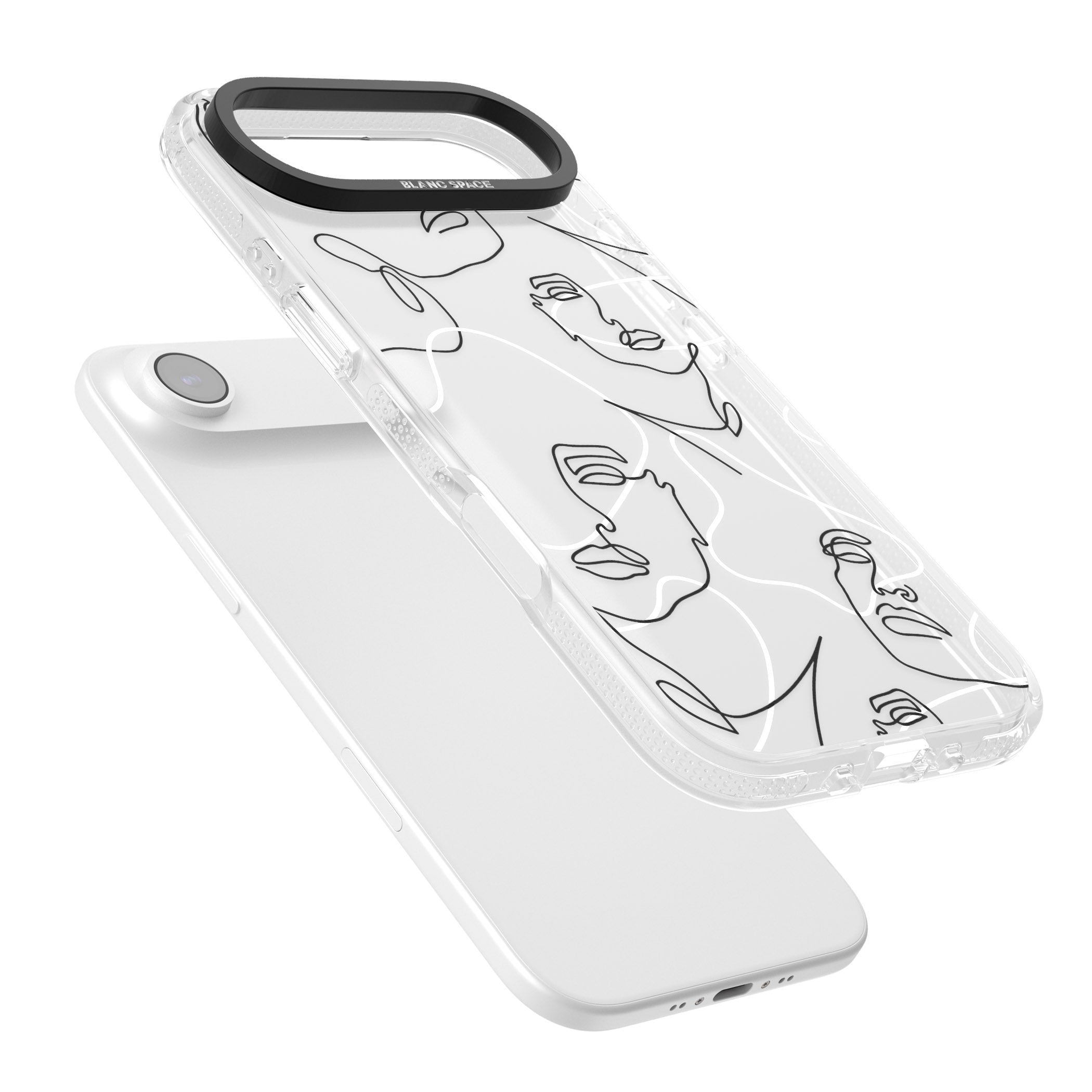 Personalised Abstract Faces iPhone 17 Air Impact Air Clear Phone Case Colours