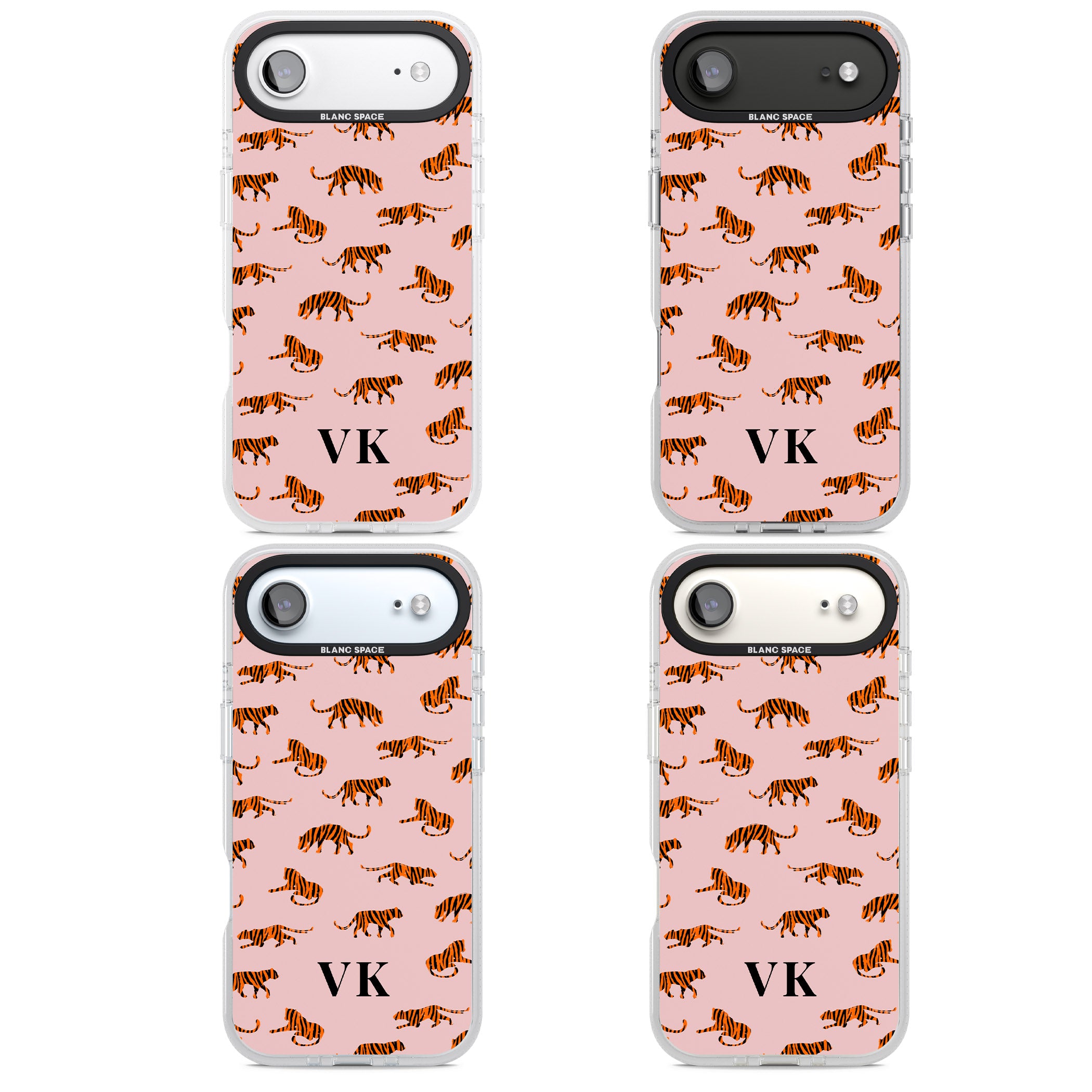 Personalised Pink Safari Tiger Pattern iPhone 17 Air Impact Air Clear Phone Case APT Impact Protection