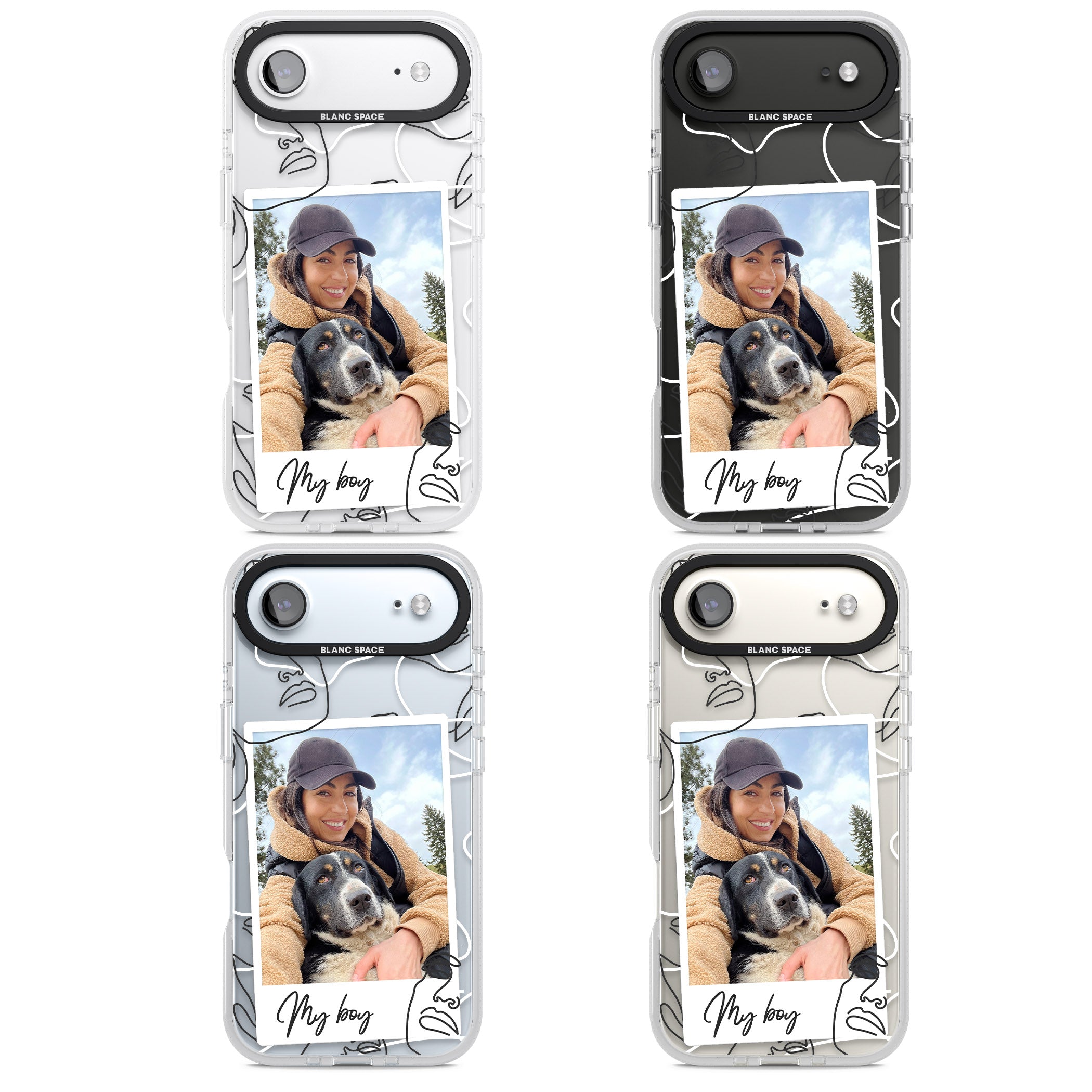 Personalised Abstract Faces Instant Photo iPhone 17 Air Impact Air Clear Phone Case APT Impact Protection