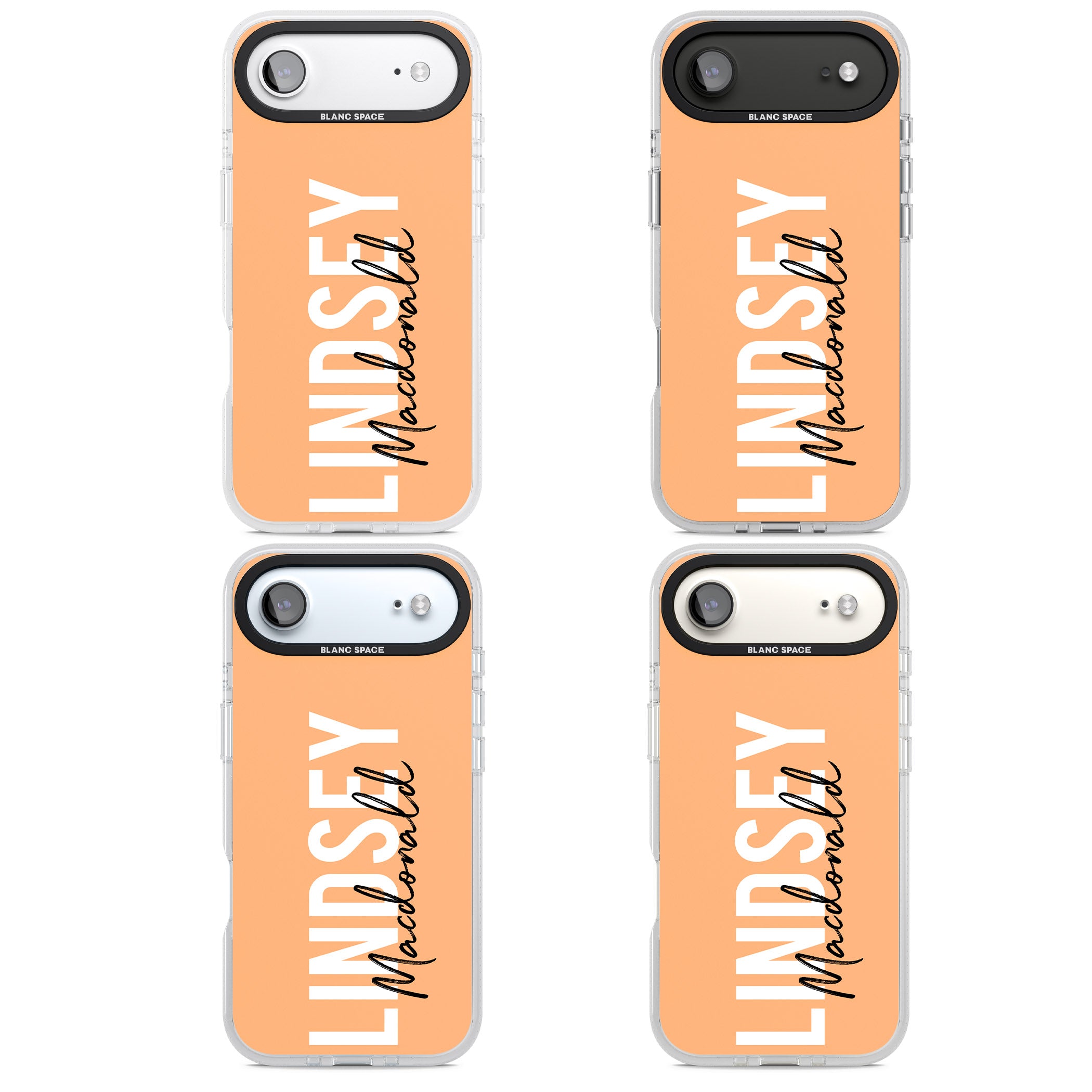 Personalised Bold Name: Peach iPhone 17 Air Impact Air Clear Phone Case APT Impact Protection