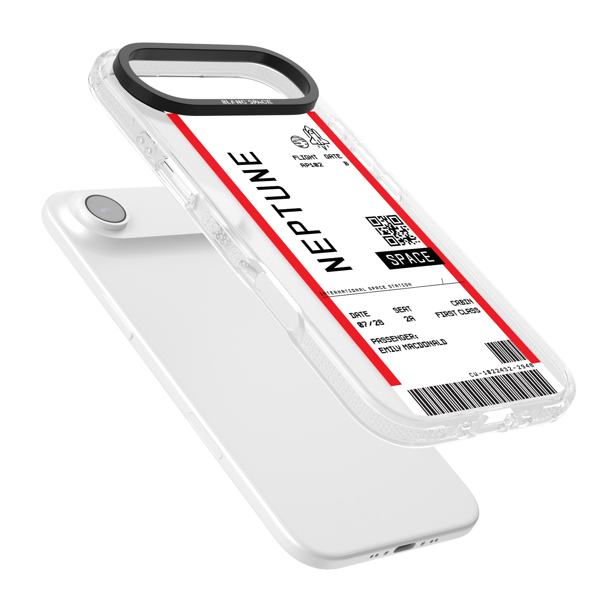 Personalised Neptune Travel Ticket iPhone 17 Air Impact Air Clear Phone Case Colours