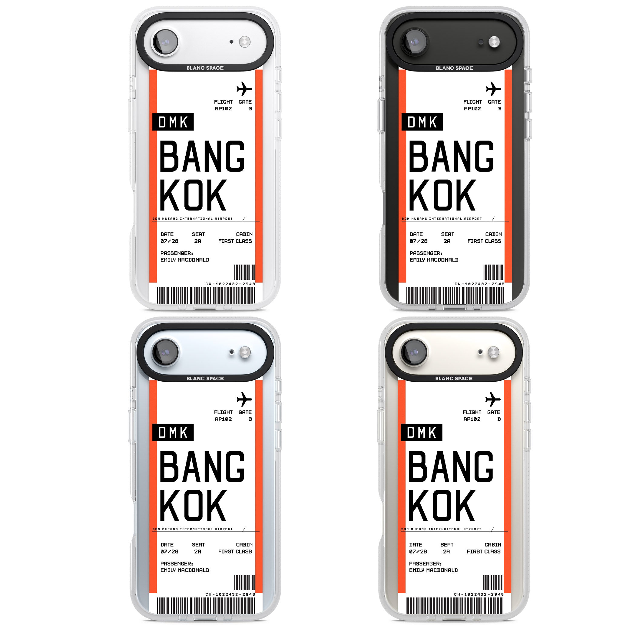 Personalised Bangkok Boarding Pass iPhone 17 Air Impact Air Clear Phone Case APT Impact Protection