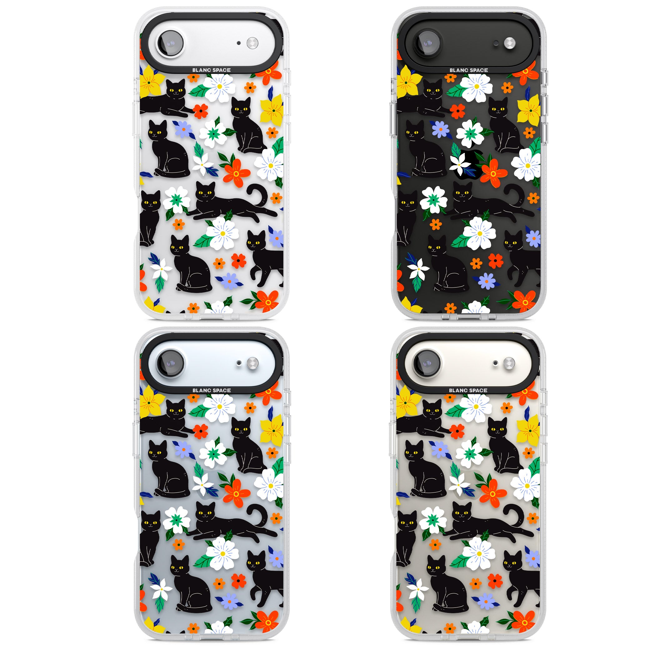 Cats Flowers iPhone 17 Air Impact Air Clear Phone Case APT Impact Protection