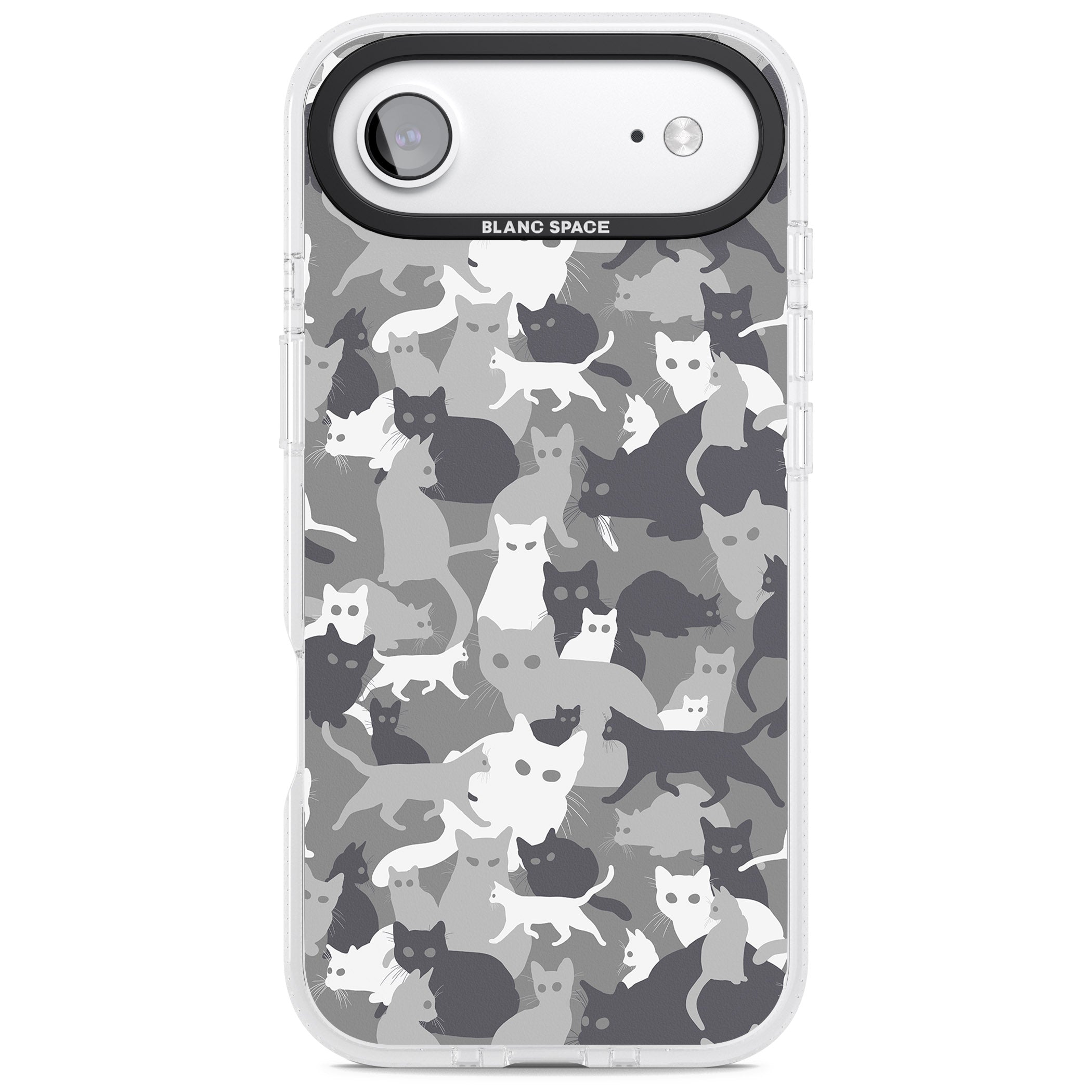 Dark Grey Cat Camouflage iPhone 17 Air Impact Air Clear Phone Case