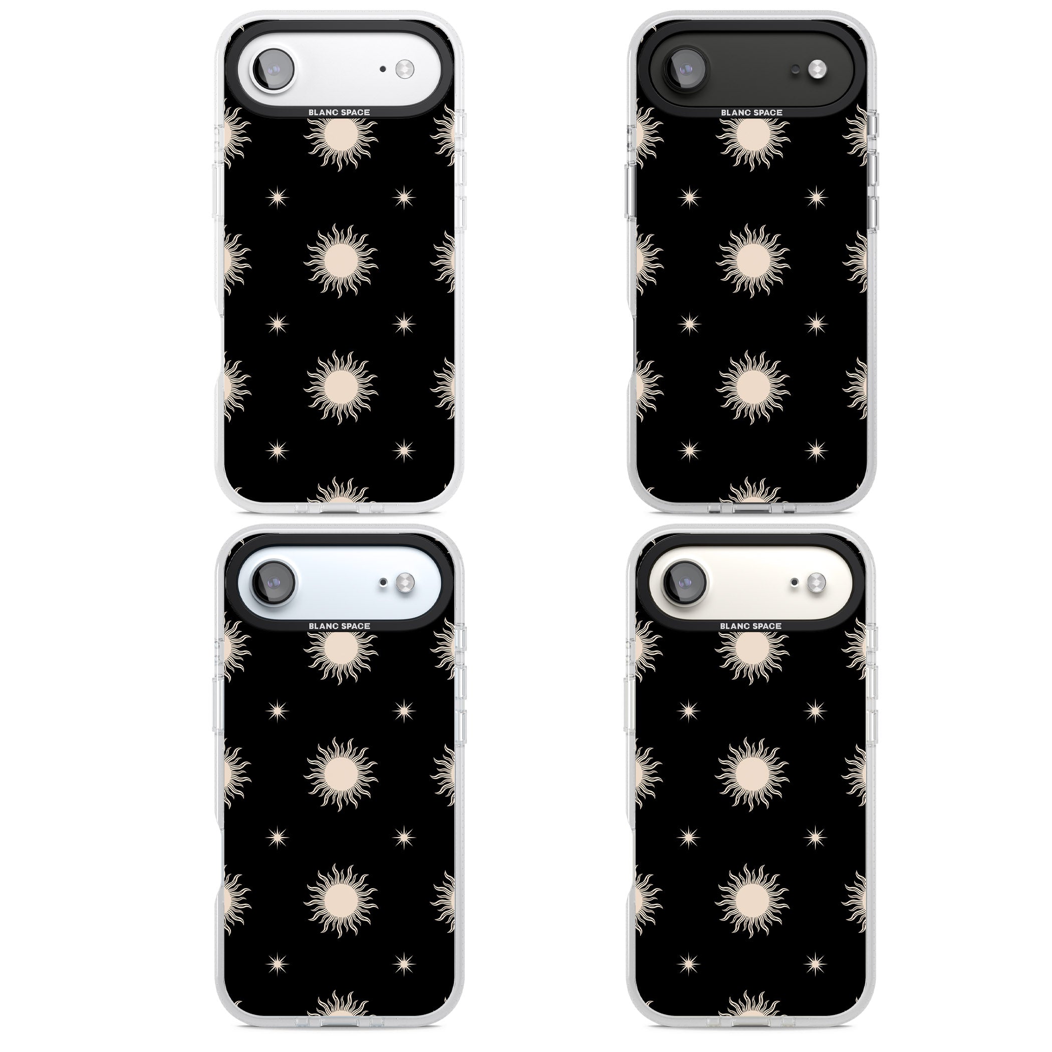 Celestial Patterns Classic Suns (Black) iPhone 17 Air Impact Air Clear Phone Case APT Impact Protection