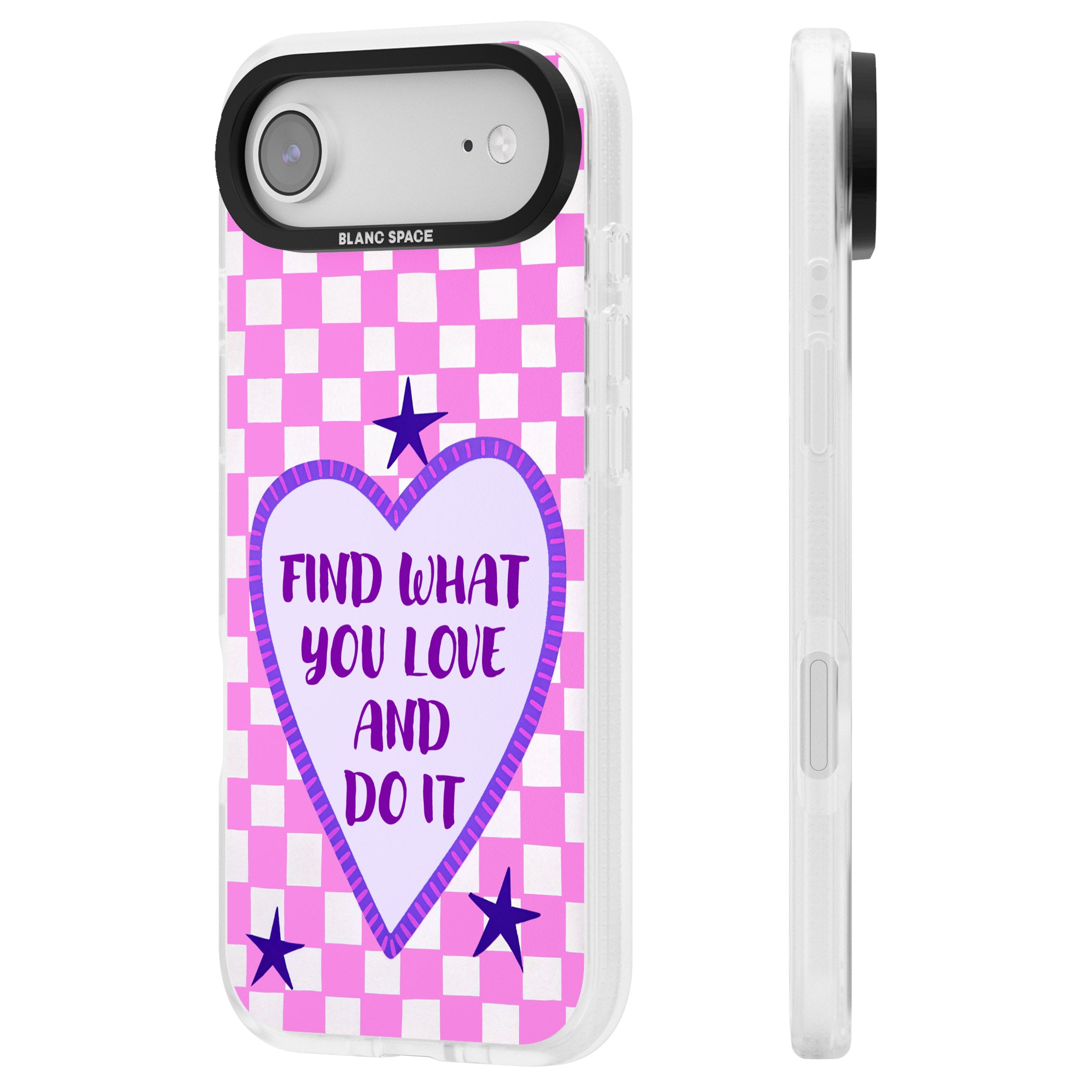 Find What You Love iPhone 17 Air Impact Air Clear Phone Case Side Profile