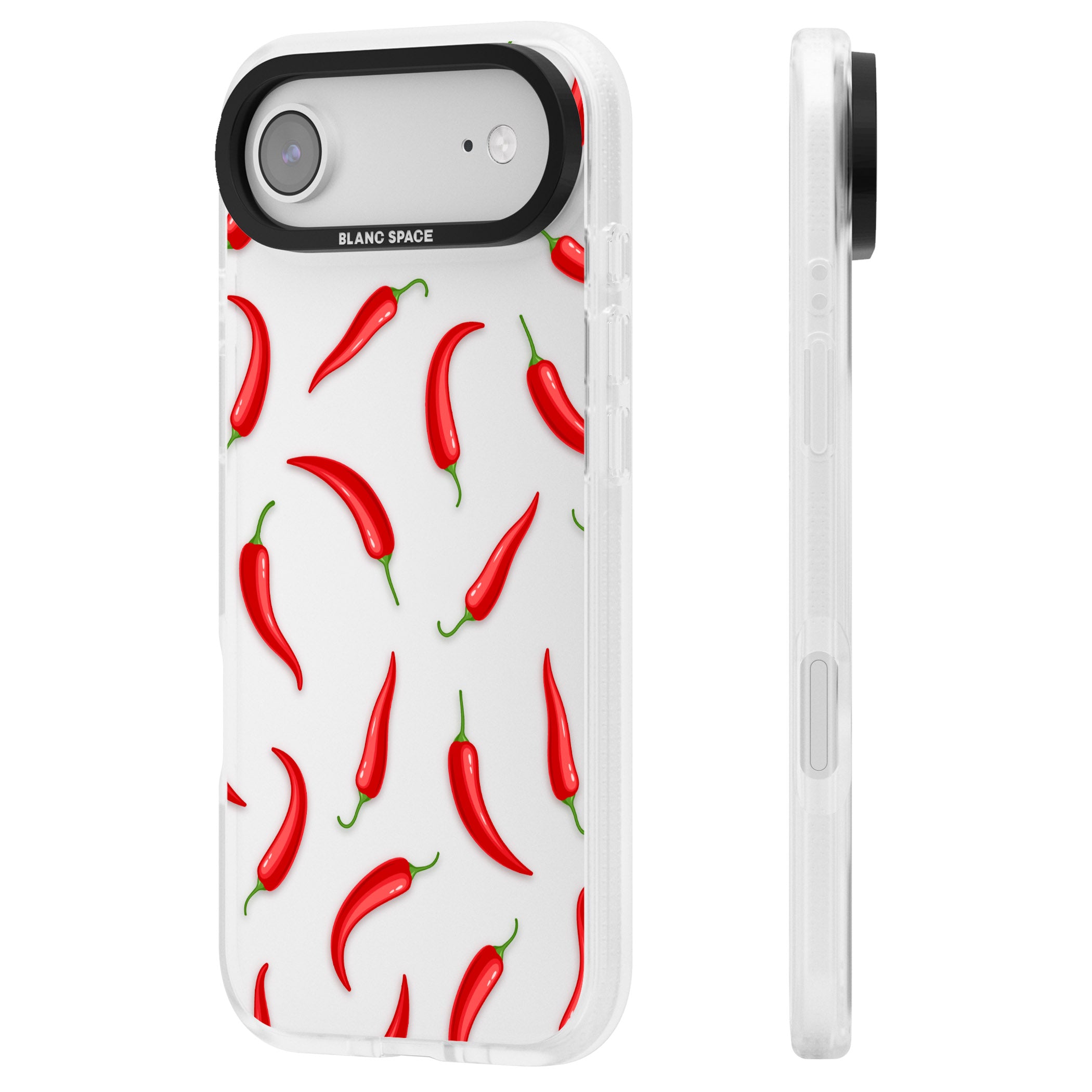 Chilli Pattern iPhone 17 Air Impact Air Clear Phone Case Side Profile