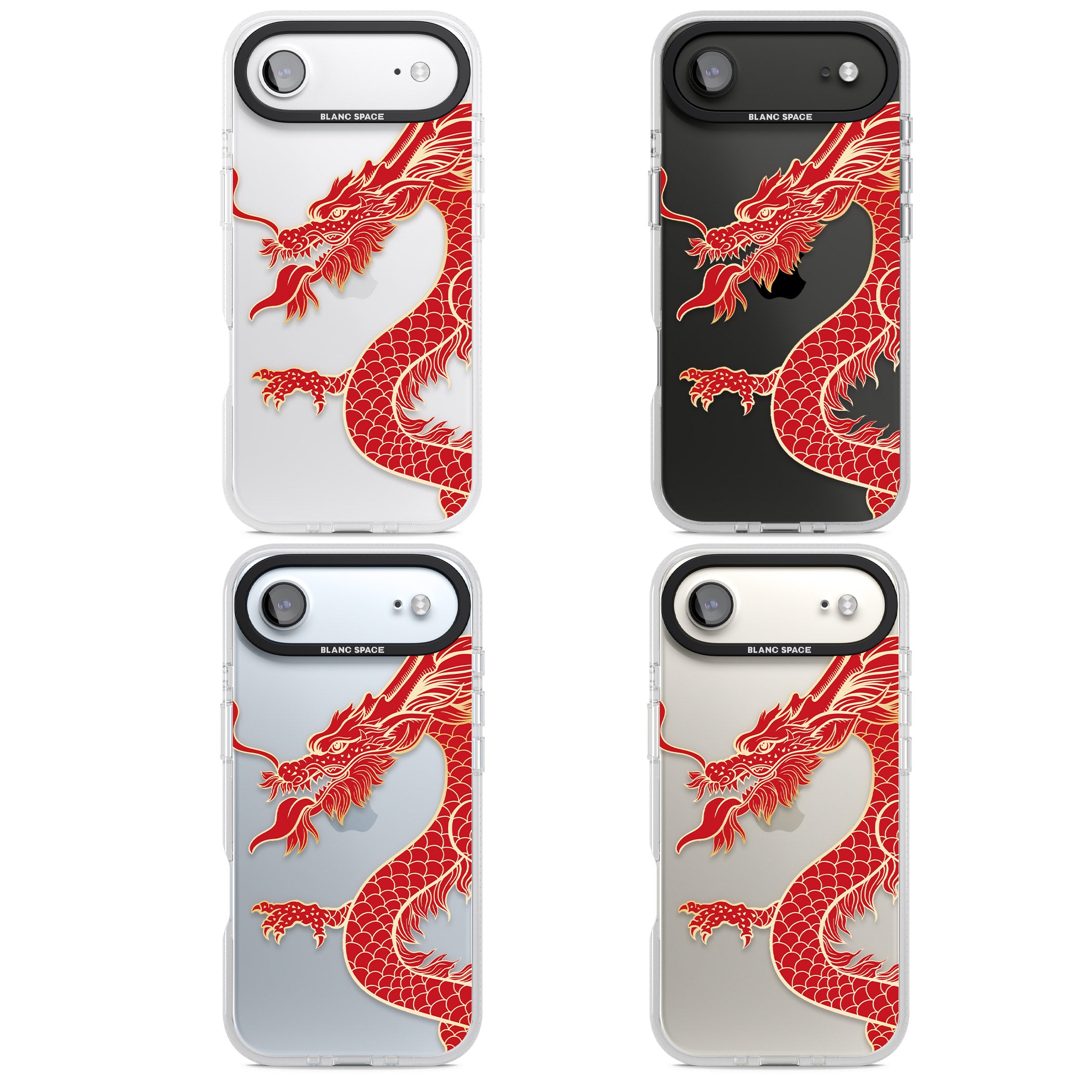 Large Red Dragon iPhone 17 Air Impact Air Clear Phone Case APT Impact Protection