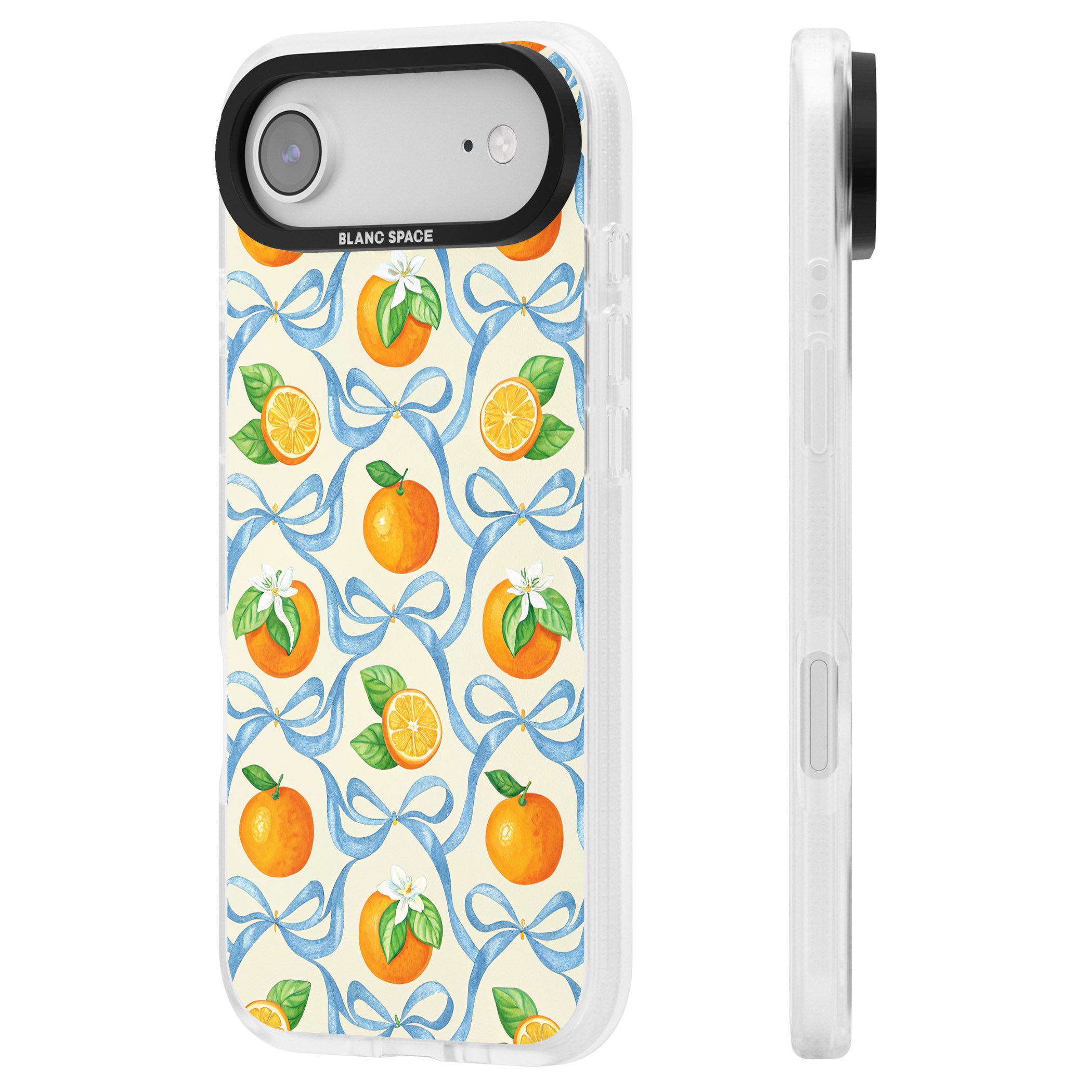 Bows & Clementines iPhone 17 Air Impact Air Clear Phone Case Side Profile